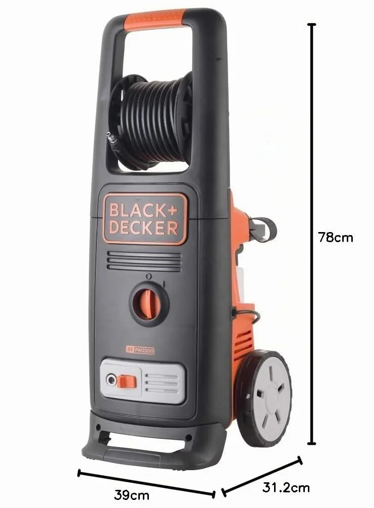 Black+Decker Hidrolimpiadora de Alta Presión BXPW2200PE 2200 W 150 Bar 440 l/h