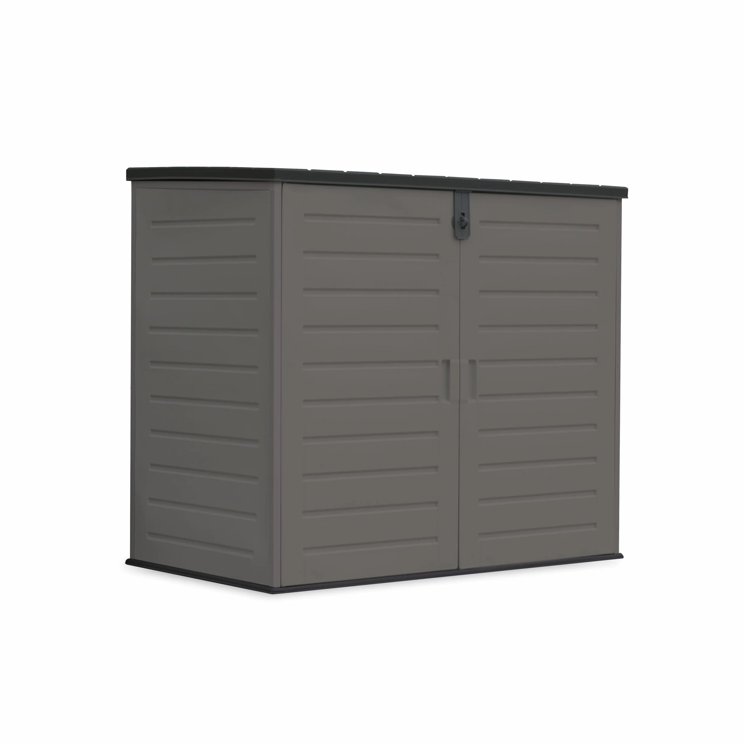 Wasabi Armario Exterior Resina 1170L 140x82x124cm Suelo Incluido Puerta Doble Tapa Abatible Cobertizo Jardín