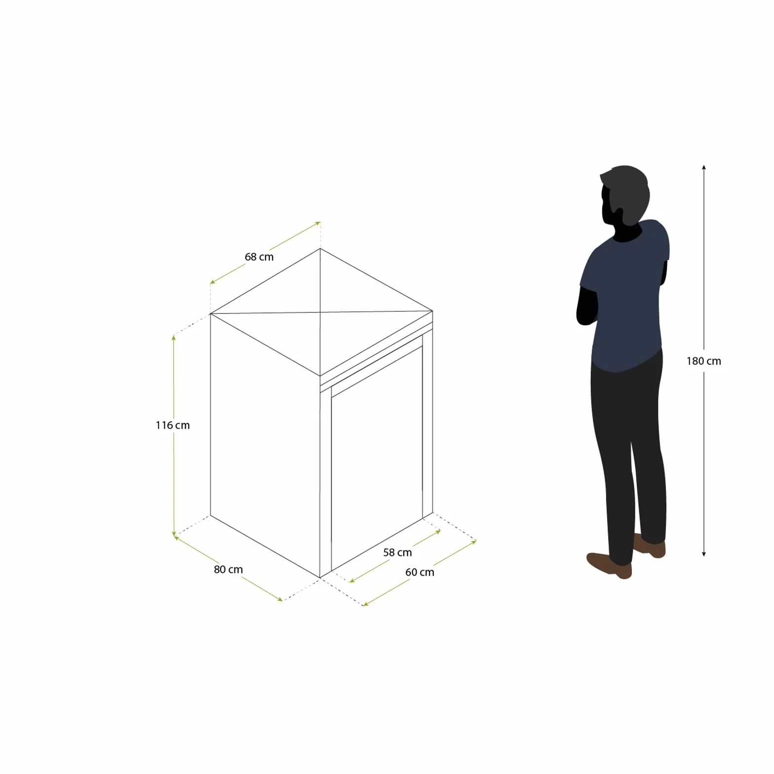 Cobertizo para Cubo de Basura Gardiun Liam 68x80x116 cm Acero Galvanizado Modular Apertura Superior