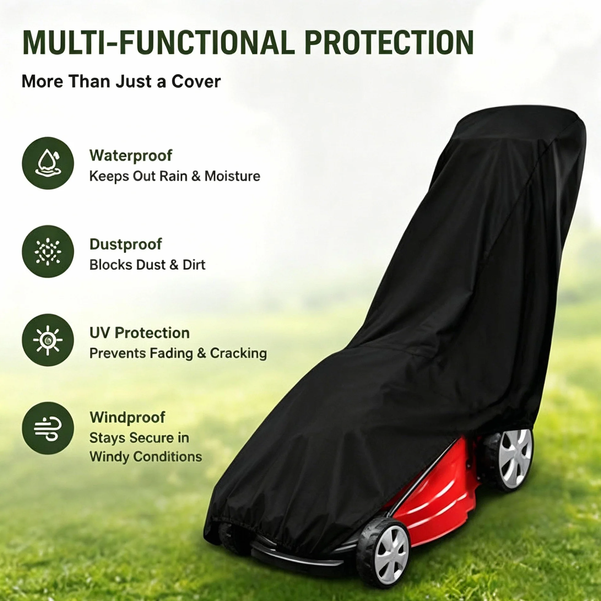 Funda para Cortacésped Impermeable para Garland Brush 60 2021-2026 Cubierta Protectora Resistente a los Rayos UV al Polvo Intemperie Cortacésped de Jardín Uso Exterior