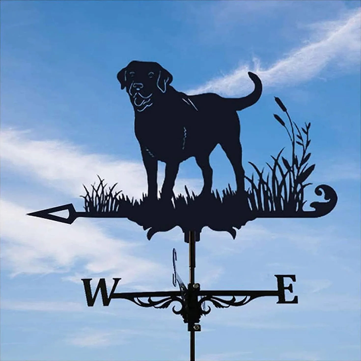 Alnicov Veleta de Metal Perro Indicador Dirección Viento Exteriores Jardín Decoración Vintage Negro