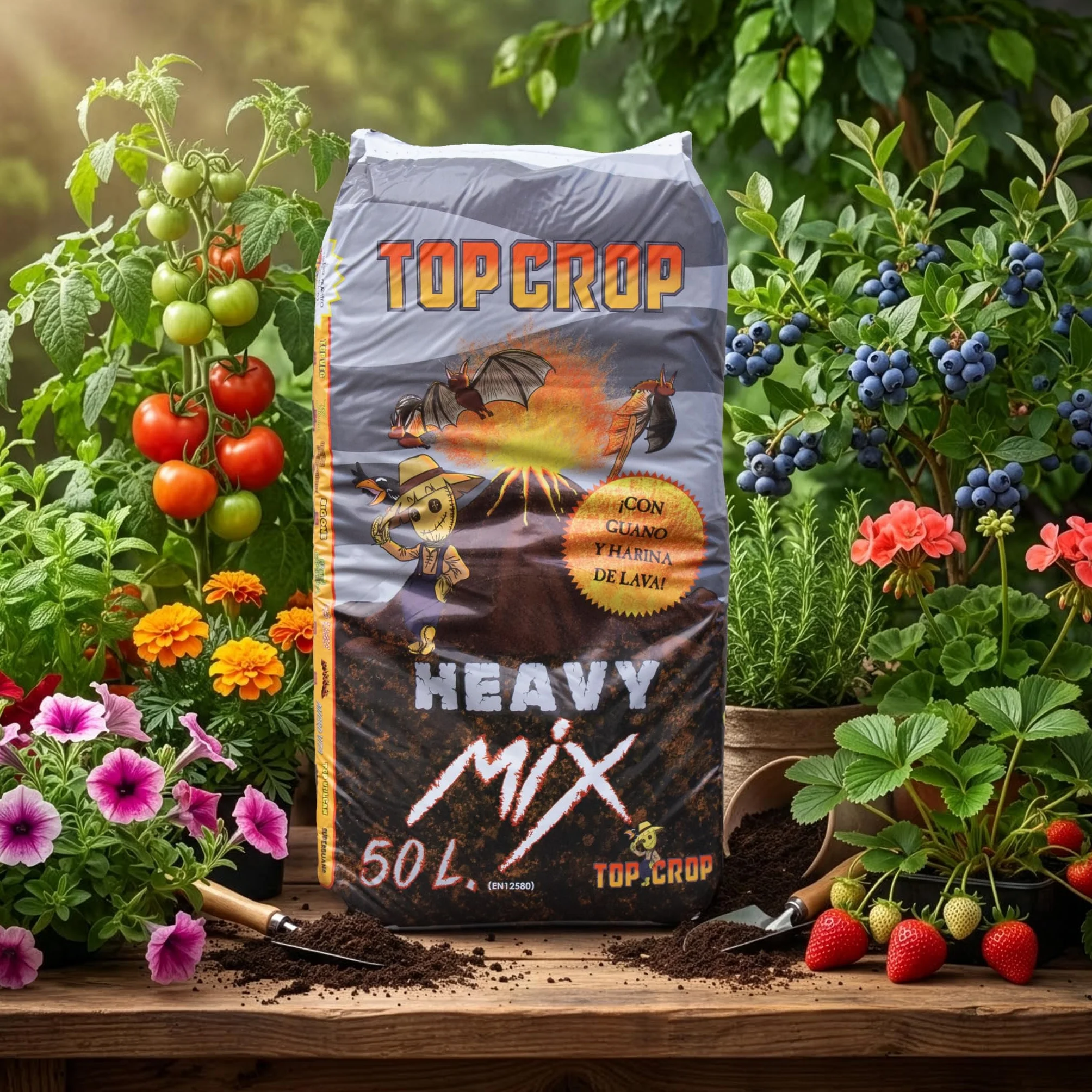 Top Crop Heavy Mix Sustrato Premium con Nutrientes | Fibra de Coco, Turba y Guano | Máxima Retención de Humedad y Drenaje | Crecimiento Vegetativo Óptimo