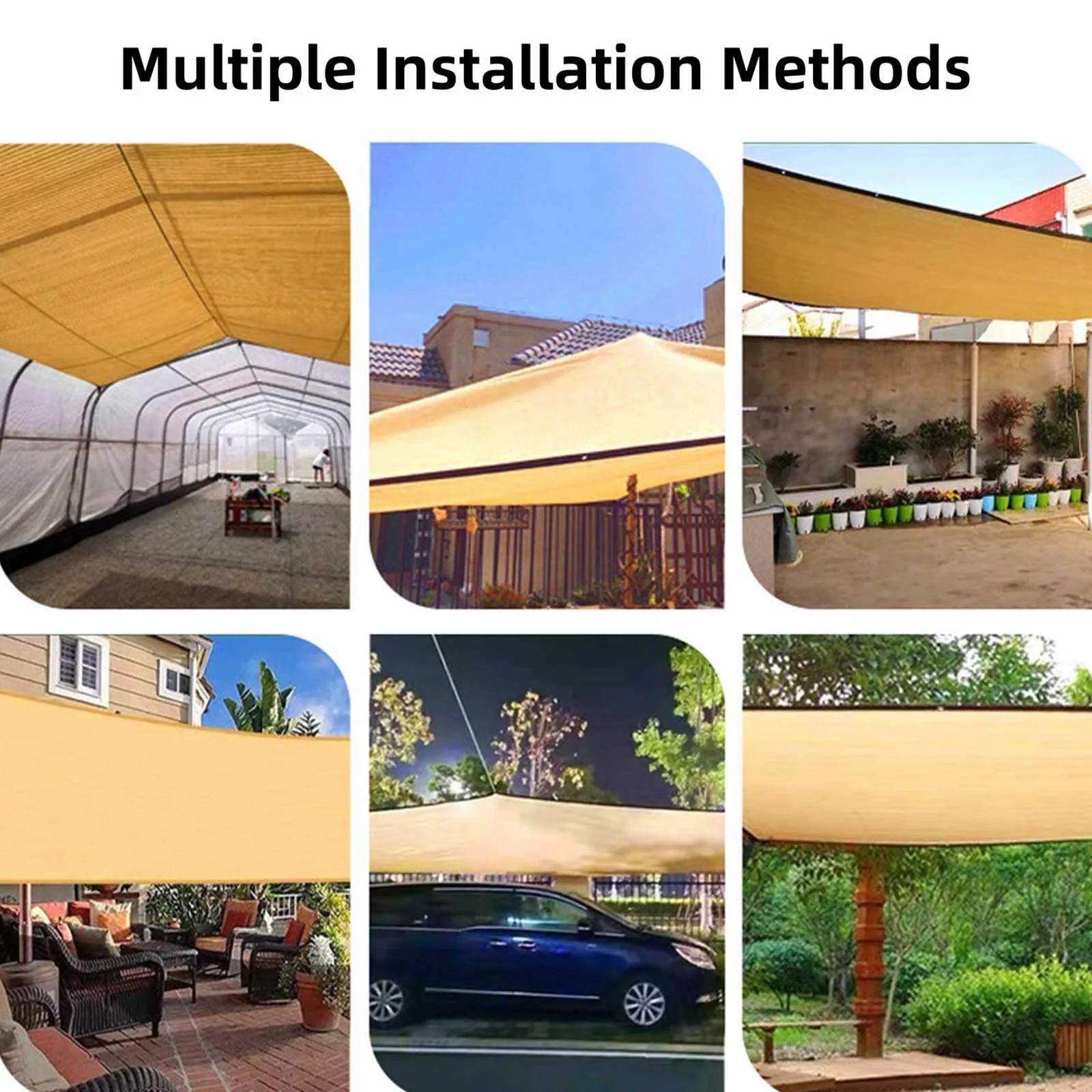 Red de Sombra 100 x 1000 cm con Ojales 85% Protección Solar Toldo Vela de Sombra Transpirable, Resistente Viento para Invernadero, Jardín, Granero, Exterior, Amarillo
