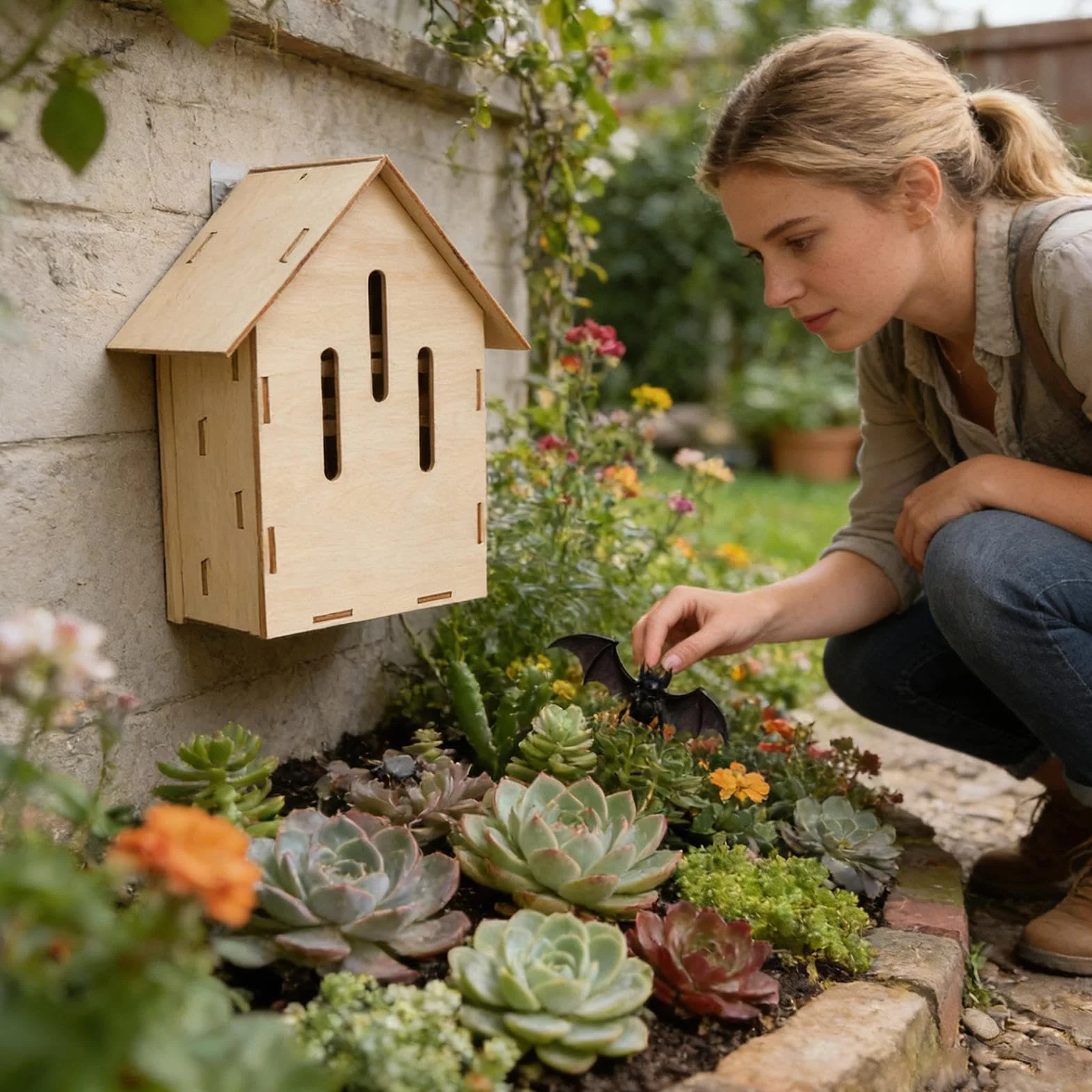 Refugio para Murciélagos para Jardín - Hábitat De Animales De Madera,Cueva De Descanso para Murciélagos - para Jardineros Amantes de la Naturaleza Propietarios de Casas Granjas Huertos y