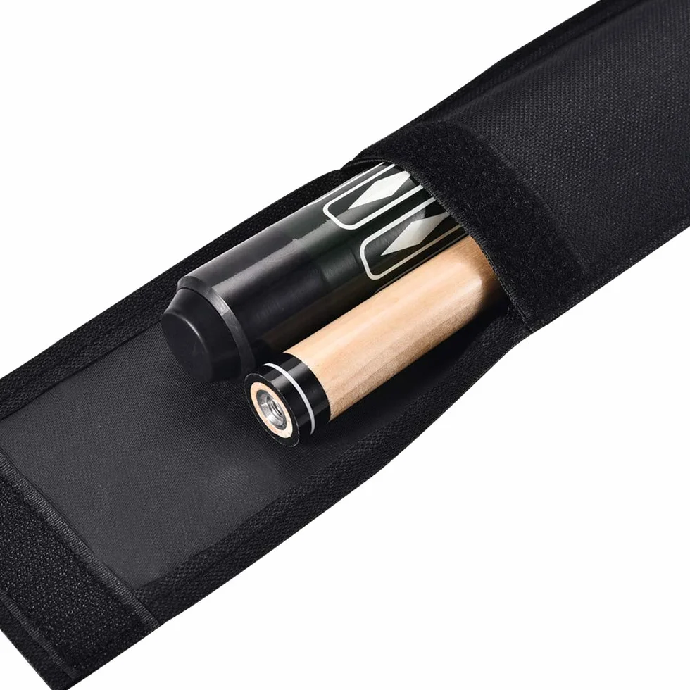 Black Pool Cue Case, Billiard Stick Storage Bag for 1/2 Snooker Rod