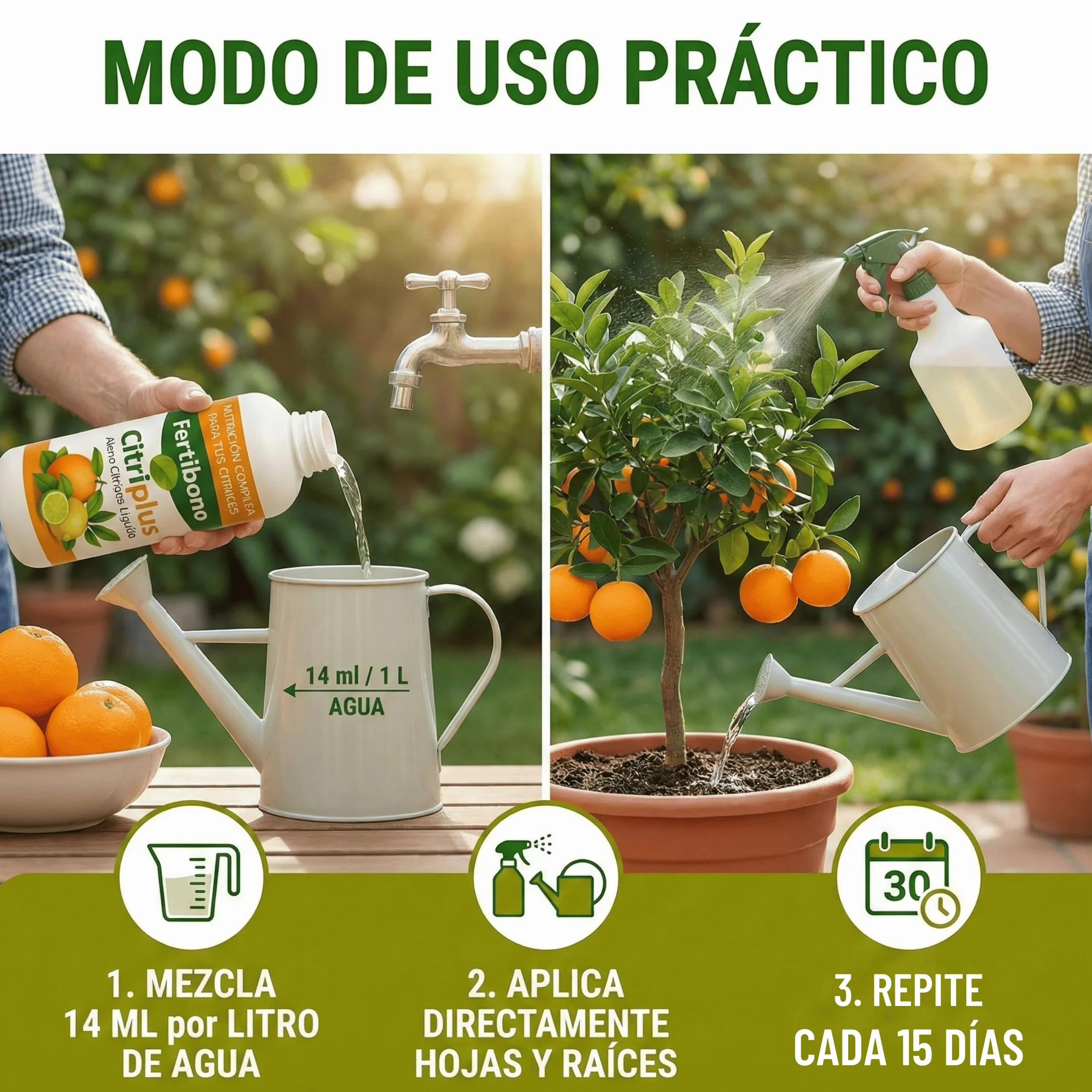 FERTIBONO CitriPlus 250 ml Abono Cítricos Completo con NPK Hierro y Magnesio