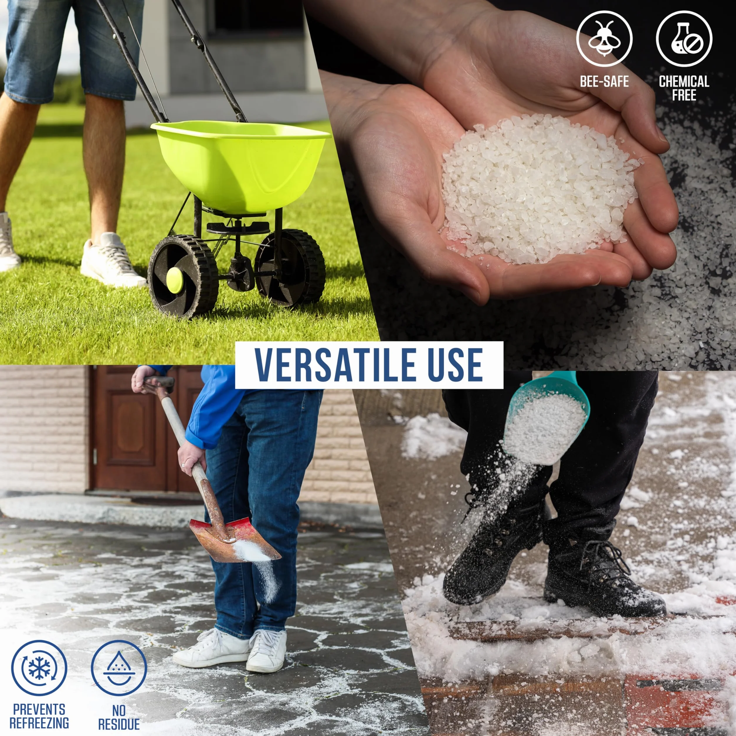 Sal de roca 10 kg para descongelación | Sal de grano blanco para nieve y hielo en caminos y calzadas