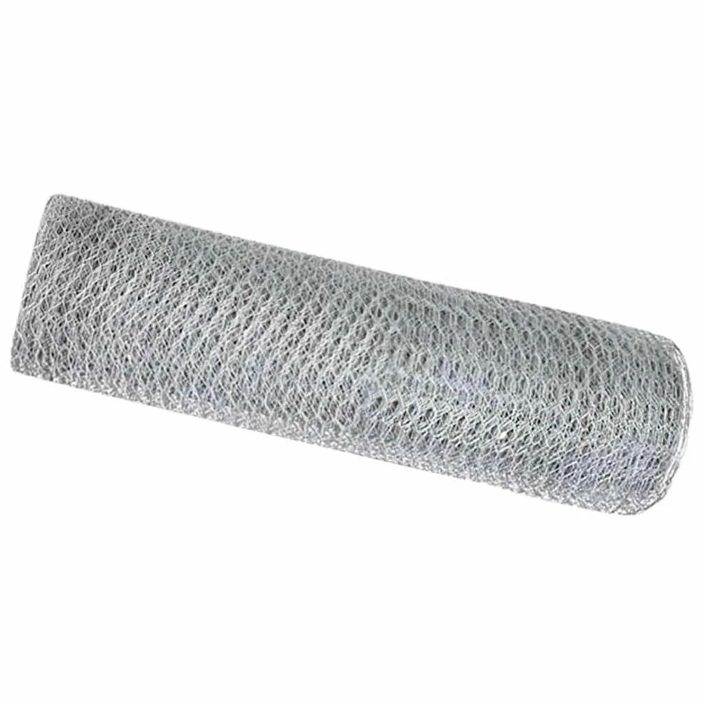 Genérico Cerca Hexagonal Plateado 0,8 x 50 m Acero galvanizado,Bricolaje,Vallas de jardín,Paneles de Vallas,Plata,42005713