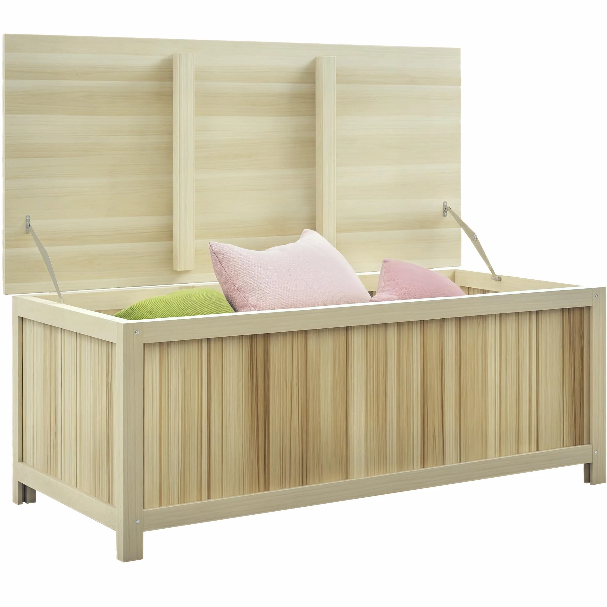 Outsunny Arcón Exterior de Madera 172 L con Tapa Abatible Baúl de Almacenaje Exterior Resistente a la Intemperie 120x55x45 cm