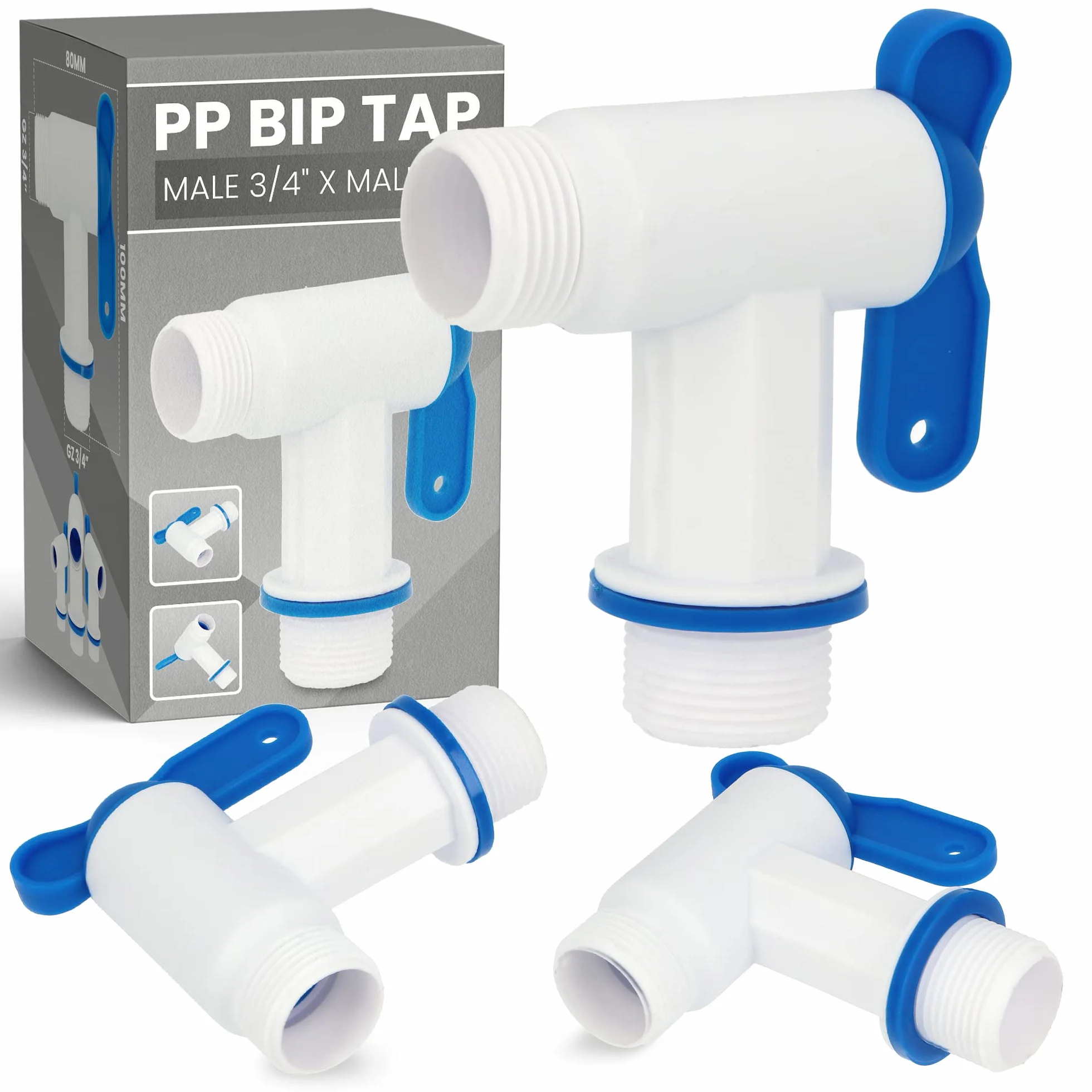 Grifo de plástico para depósito de lluvia IBC Connector 3/4'' AG x 3/4'' AG