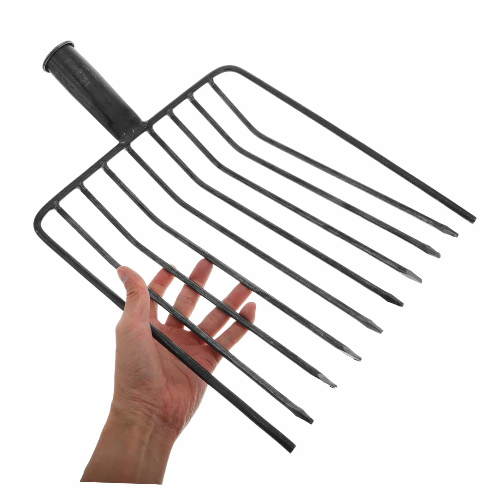 UPKOCH Horquilla Ancha De Acero para Jardinería y Estiércol, Cabezal De Repuesto Portátil De 10 Dientes, Herramienta Manual para Deshierbar y Aflojar Tierra En Tareas Agrícolas y Cuidado del Césped