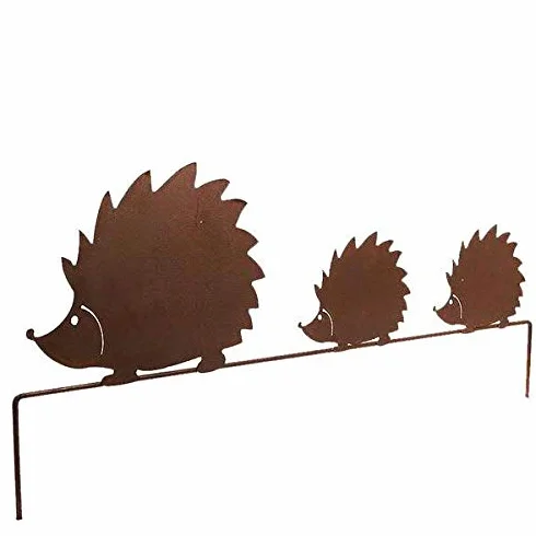 Decoración de metal para jardín - Familia de erizos - 75 cm de ancho