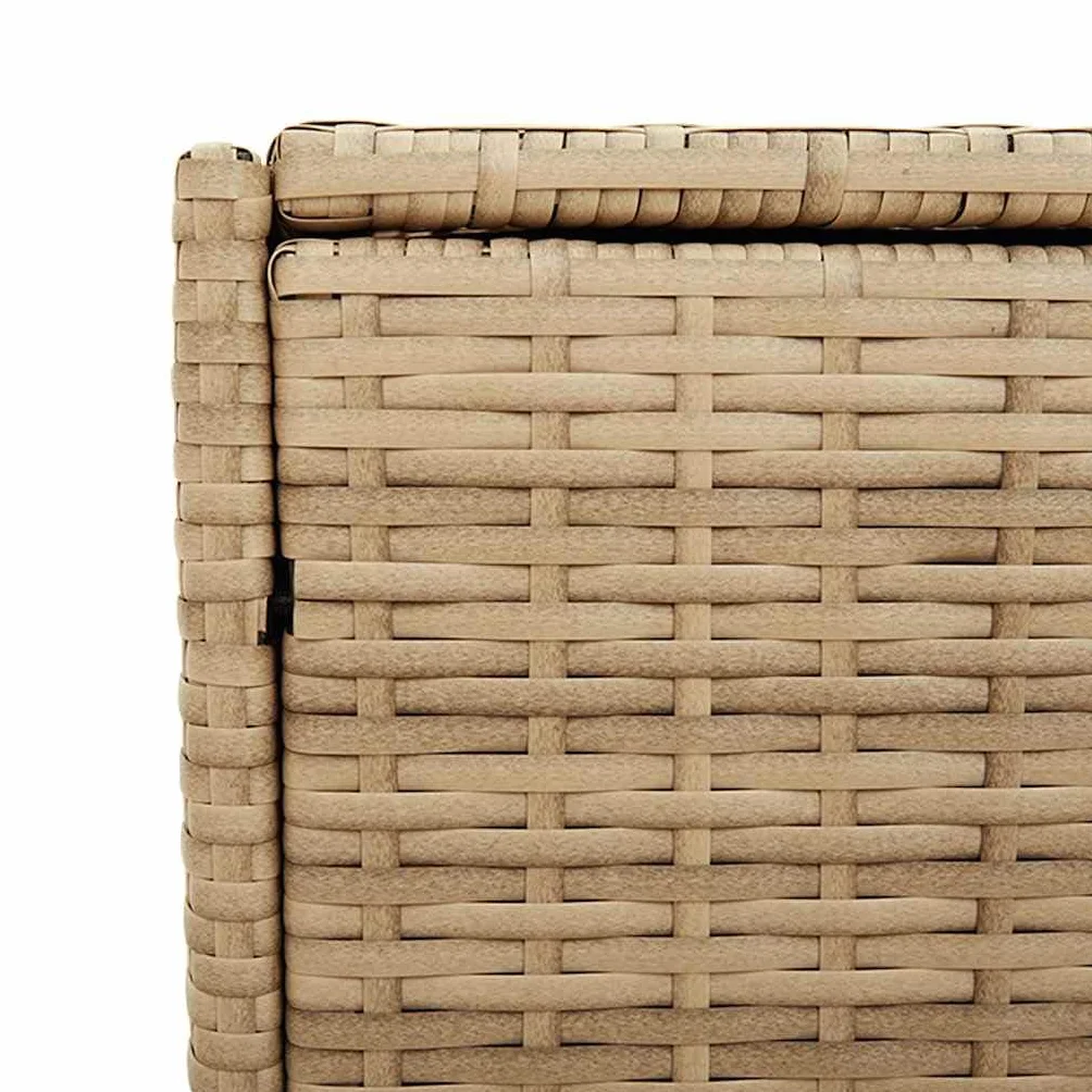 vidaXL Caja de Almacenaje de Jardín con Ruedas 283L Ratán PE Beige Mezcla