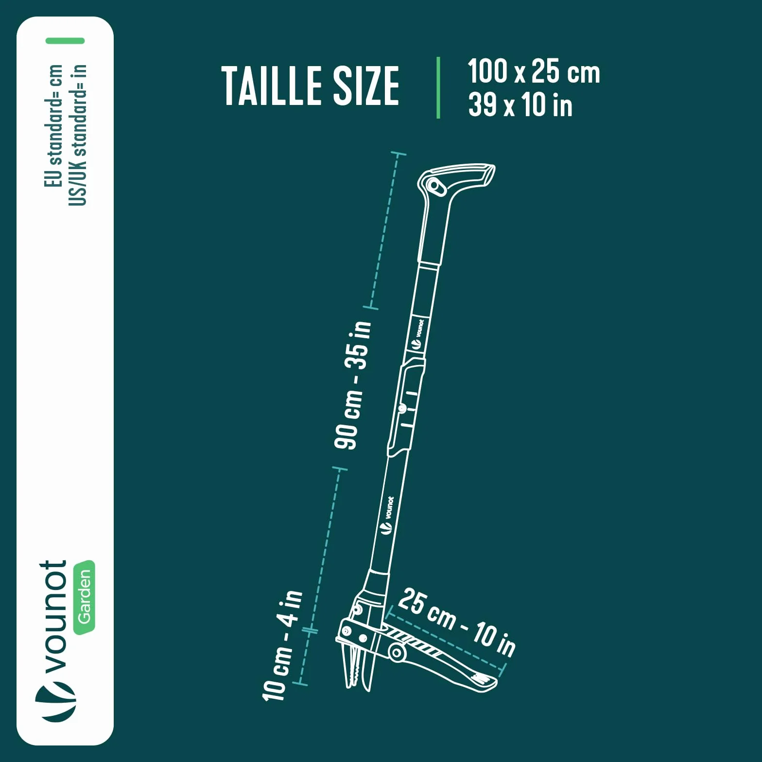 VOUNOT Extractor de Malezas de Jardín con Garras de Acero Inoxidable y Pedal, 100cm