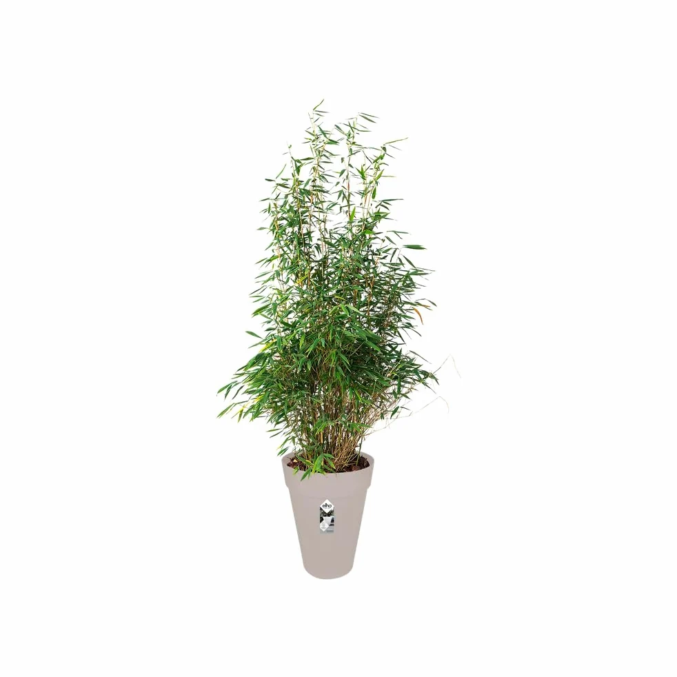 Elho Loft Urban Round High 42cm Maceta - Warm Grey | Ø 42 x Al. 56 cm | Apta para exterior | Plástico 100 % reciclado