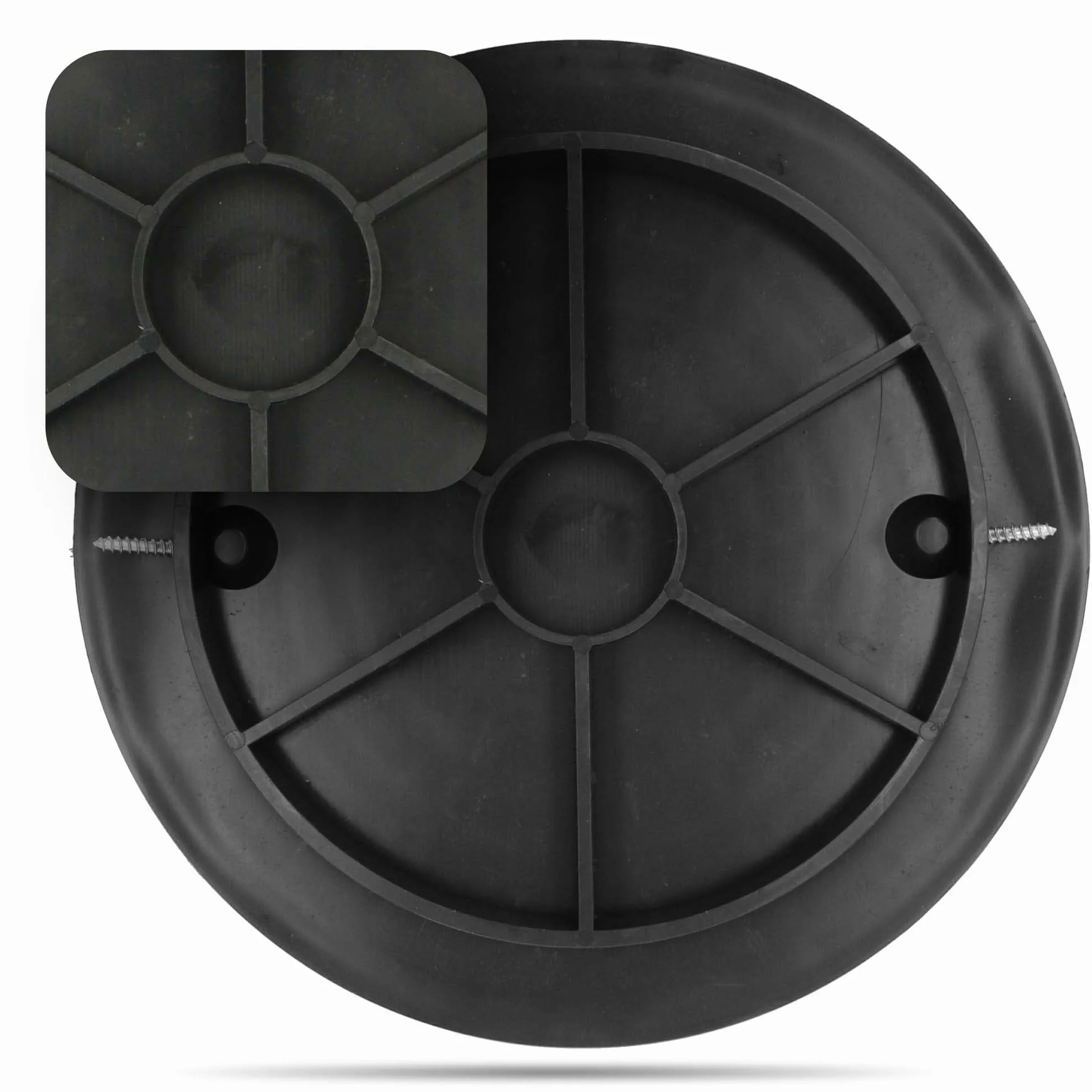 Tapa de Boca de Plástico Redonda DN425 Negro PP Kl.A15 Carga Hasta 1,5 t Cubierta Ondulada
