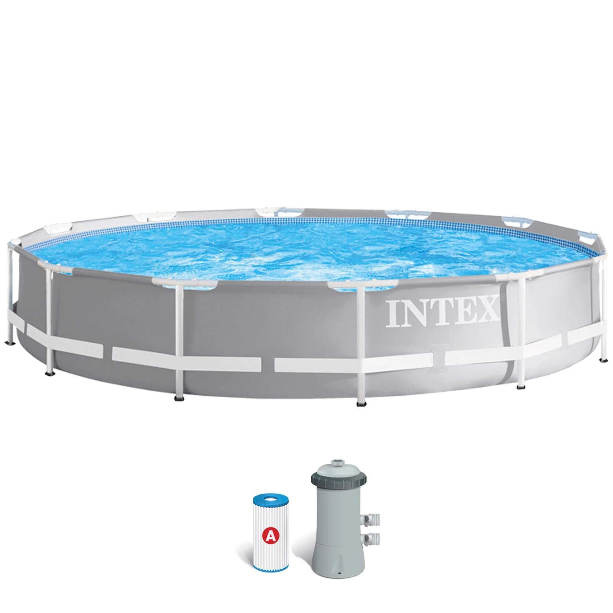 Intex Prism Frame Piscina Desmontable Redonda 26712NP con Depuradora