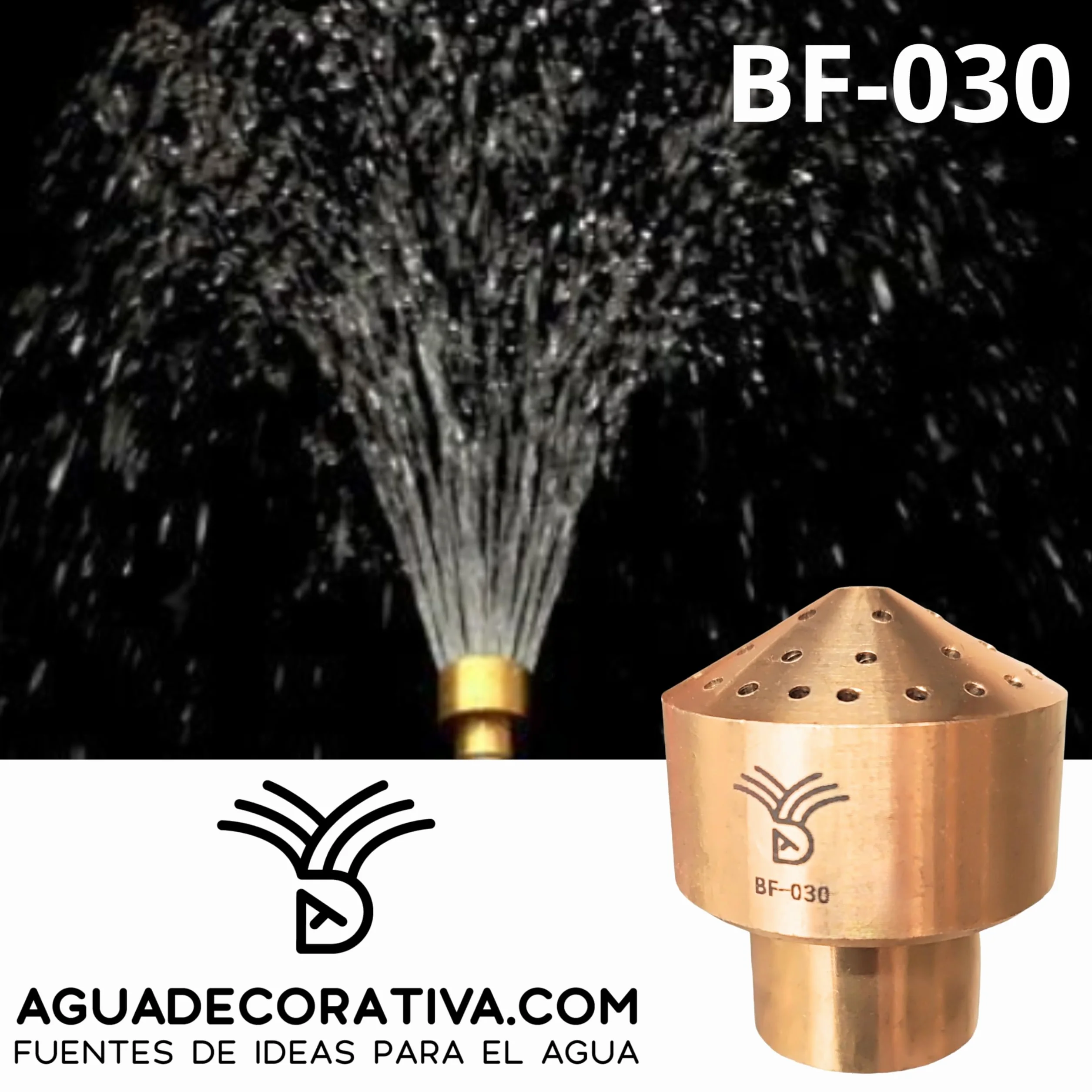Boquillas para Fuentes de Jardín Fuegos Artificiales Rosca 1/2" Latón BF-030