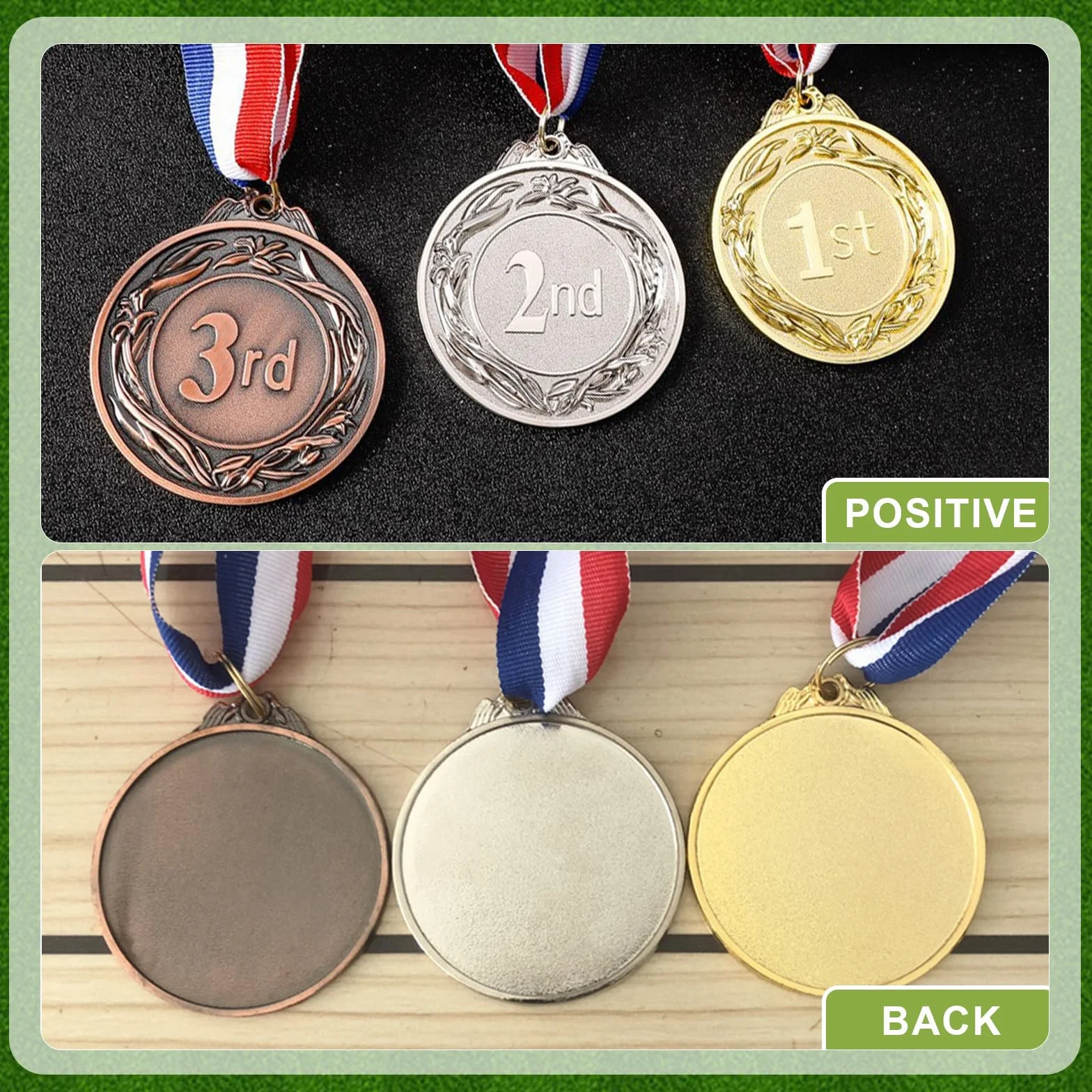 Medallas de Metal Oro Plata Bronce con Cintas para Niños Adultos Juegos Escolares Fútbol