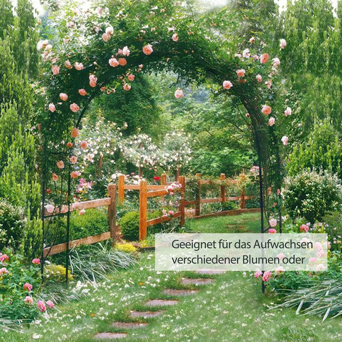 Arco de Rosas Trepadoras 230x188x35cm Metal Garden Arch Enrejado Pérgolas para Jardín Exterior Decoracion Negro