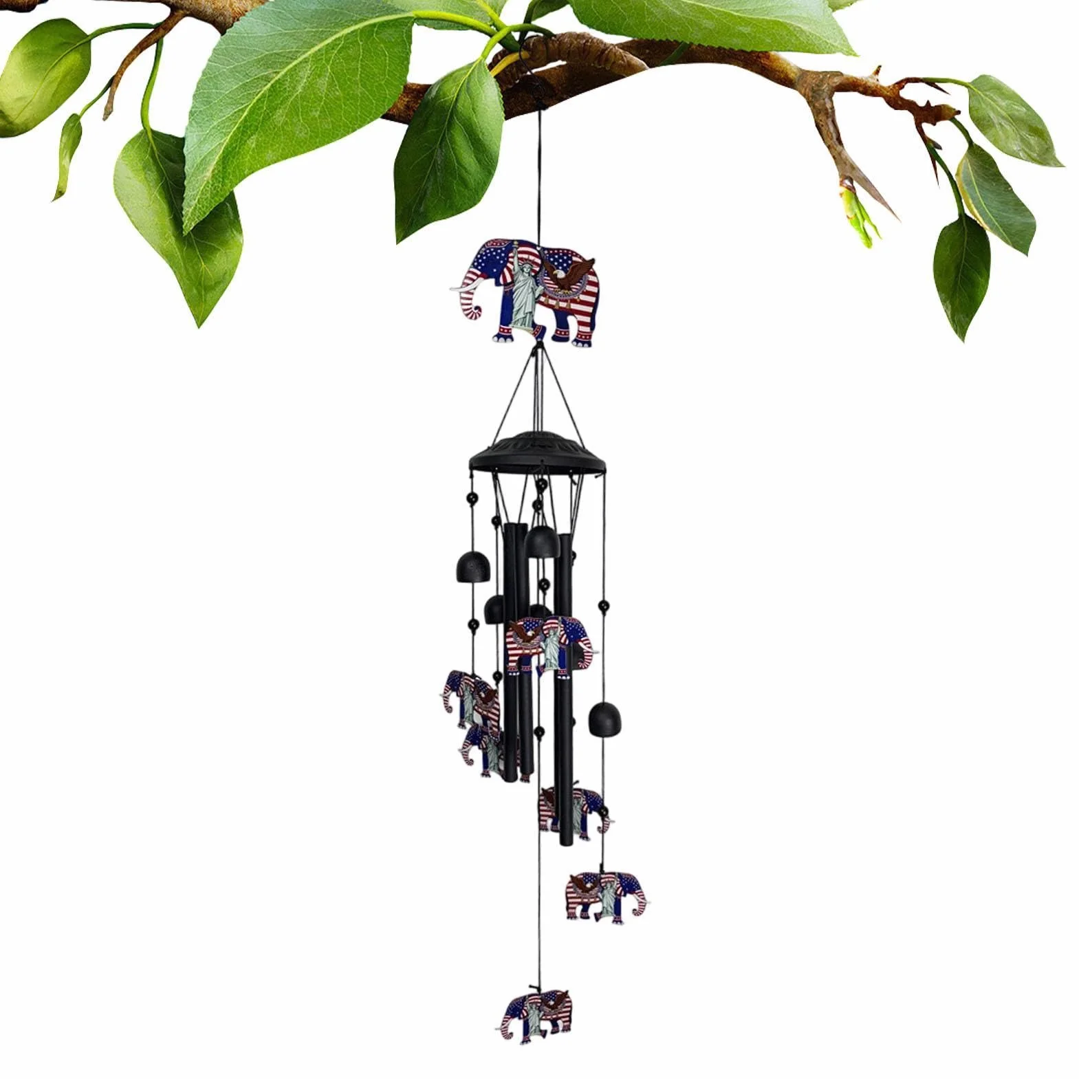 Carrillones De Viento Exterior Metal Retro Patriótico Con Gancho | Carillón de viento águila decoración exterior Para Jardín, Patio, Porche, Patio Trasero, Balcón, Familia, Propietarios Y