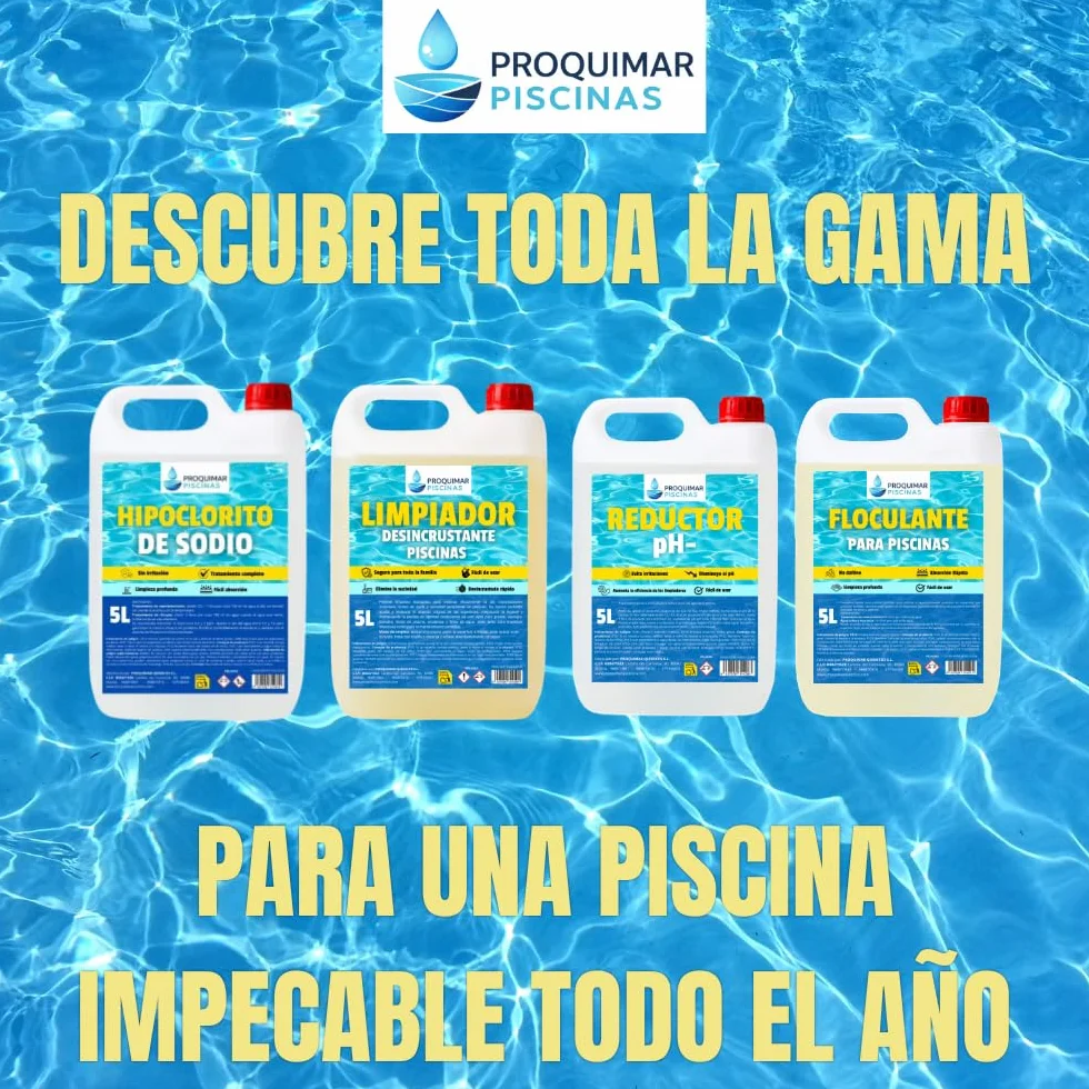 Hipoclorito de Sodio 5 litros Limpiador para Piscinas Saneamiento de Agua