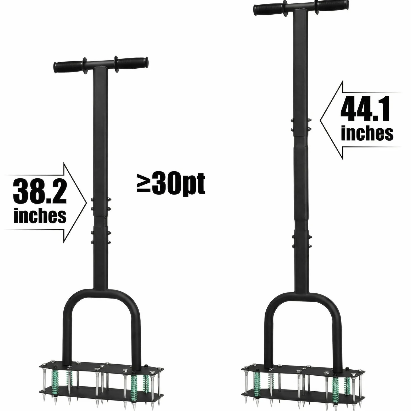 Aireador De Césped Manual,Aireador de Césped con 2 Filas Y 11 Púas De Acero,Escarificador Cesped Manual Ajustable en Altura para Cuidado del césped Patio Jardín