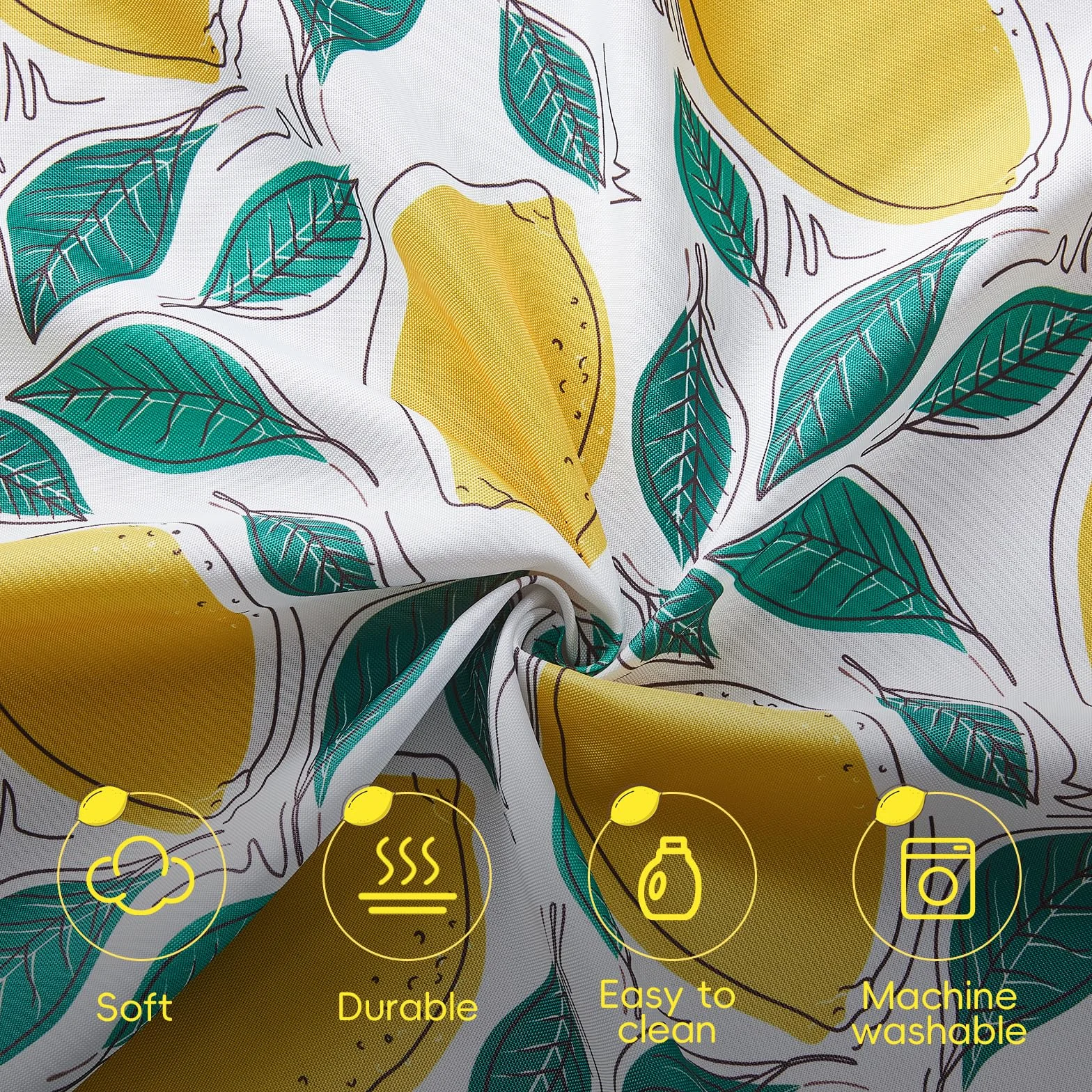 SUCHDECO Mantel redondo para exteriores 150 cm impermeable floral con agujero para sombrilla y cremallera lavable amarillo limón