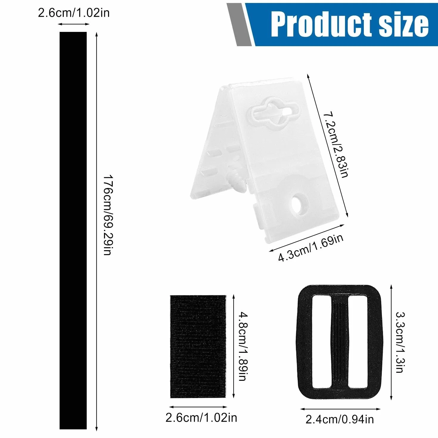 Kit de Fijación Cinta Enrollador Piscina 8 Piezas para Cubierta Solar y Manta Térmica