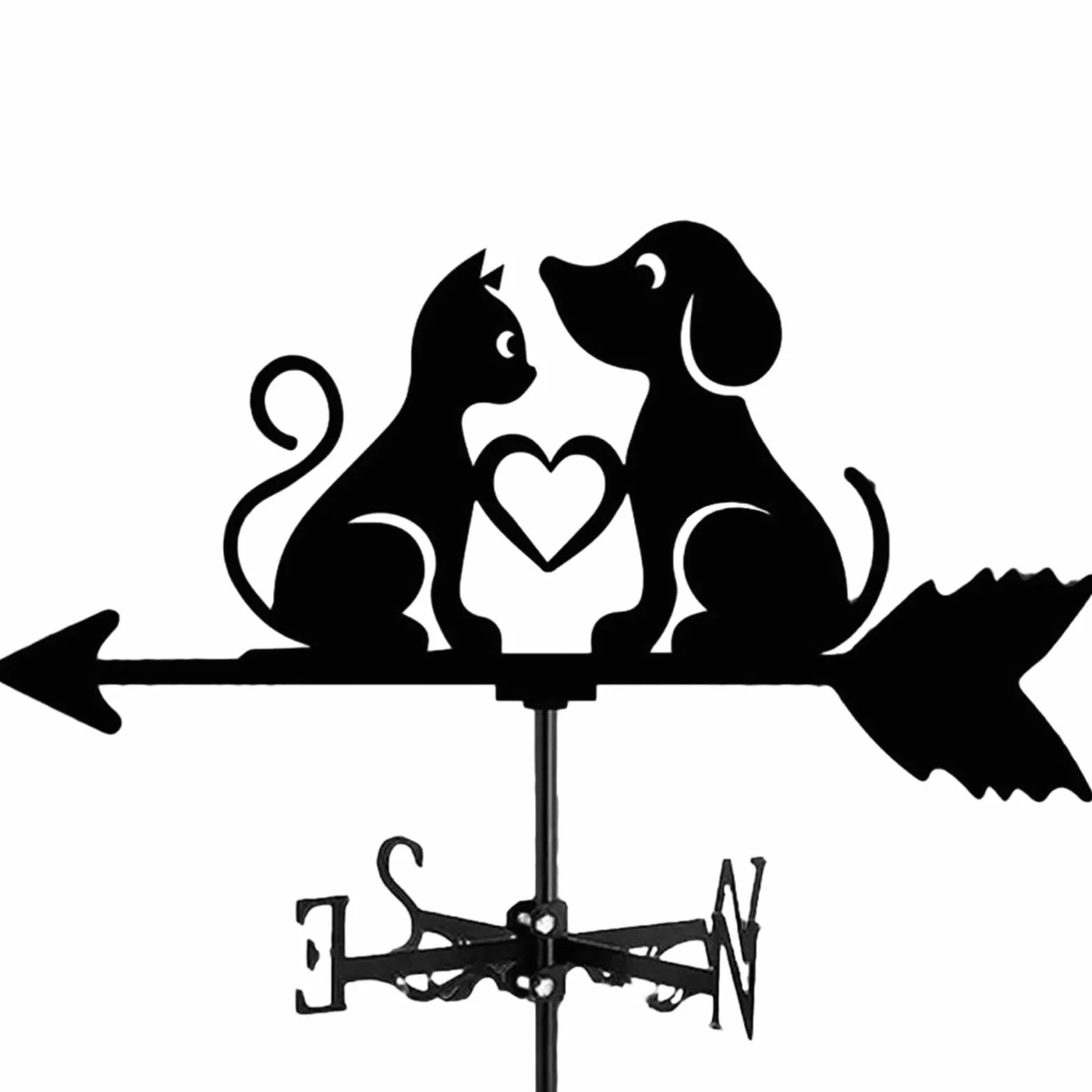 Veleta de Metal con Indicador de Dirección del Viento para Garaje, Perros y Gatos