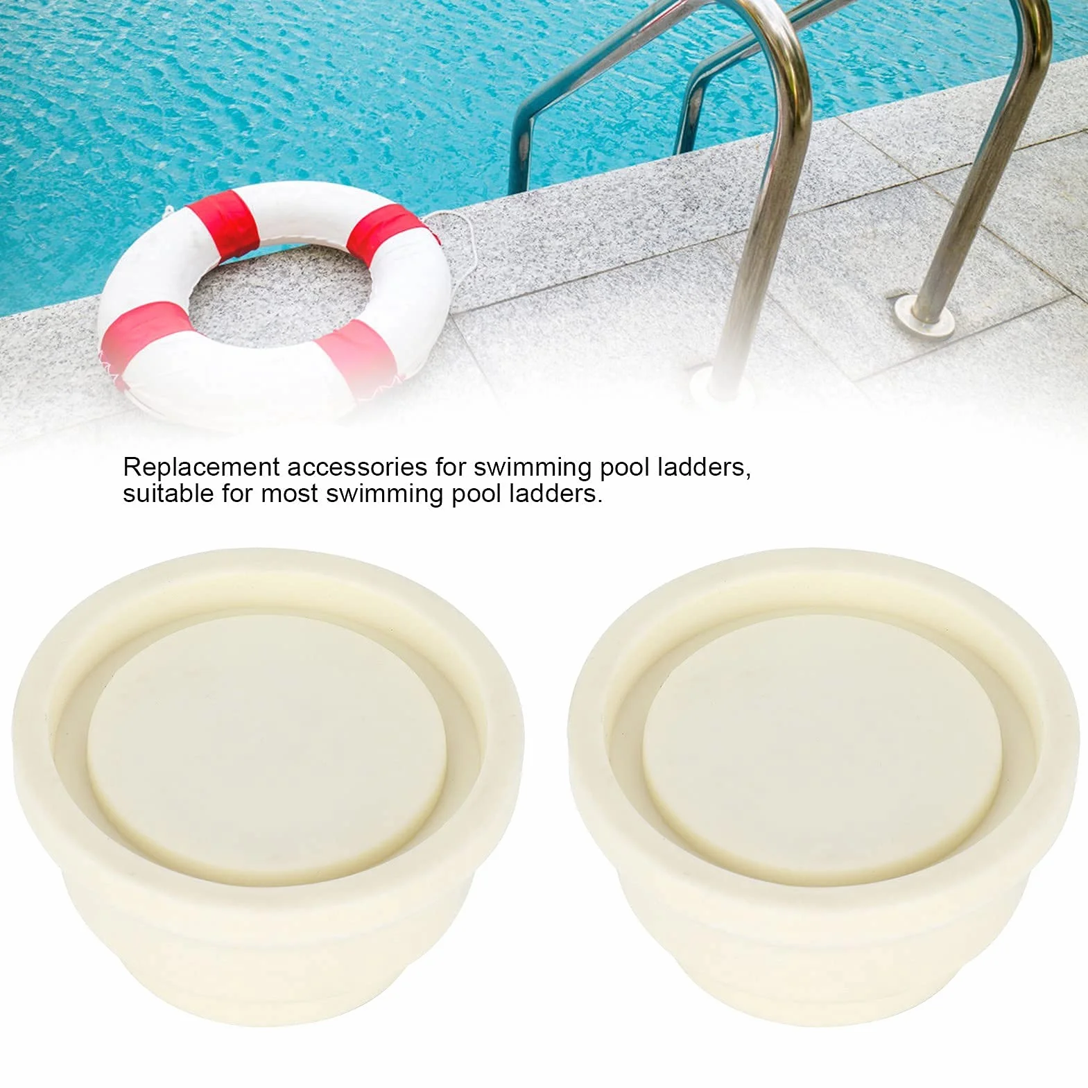 Alvinlite Topes de Escalera para Piscina Enterrada - Tapón de Goma 2.4x1.5x1.3in Blanco