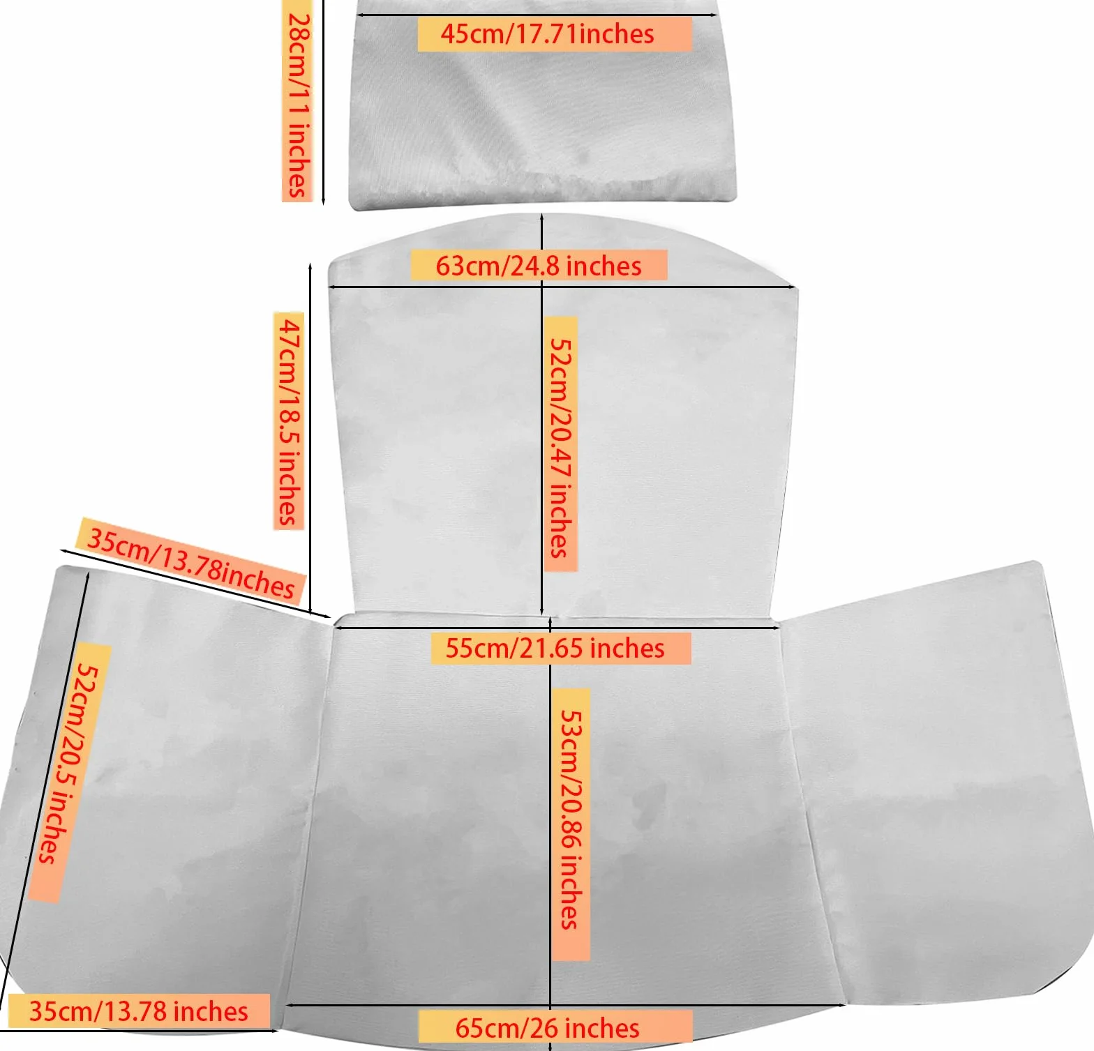 Funda de cojín para silla colgante huevo impermeable exterior con cremallera amarillo