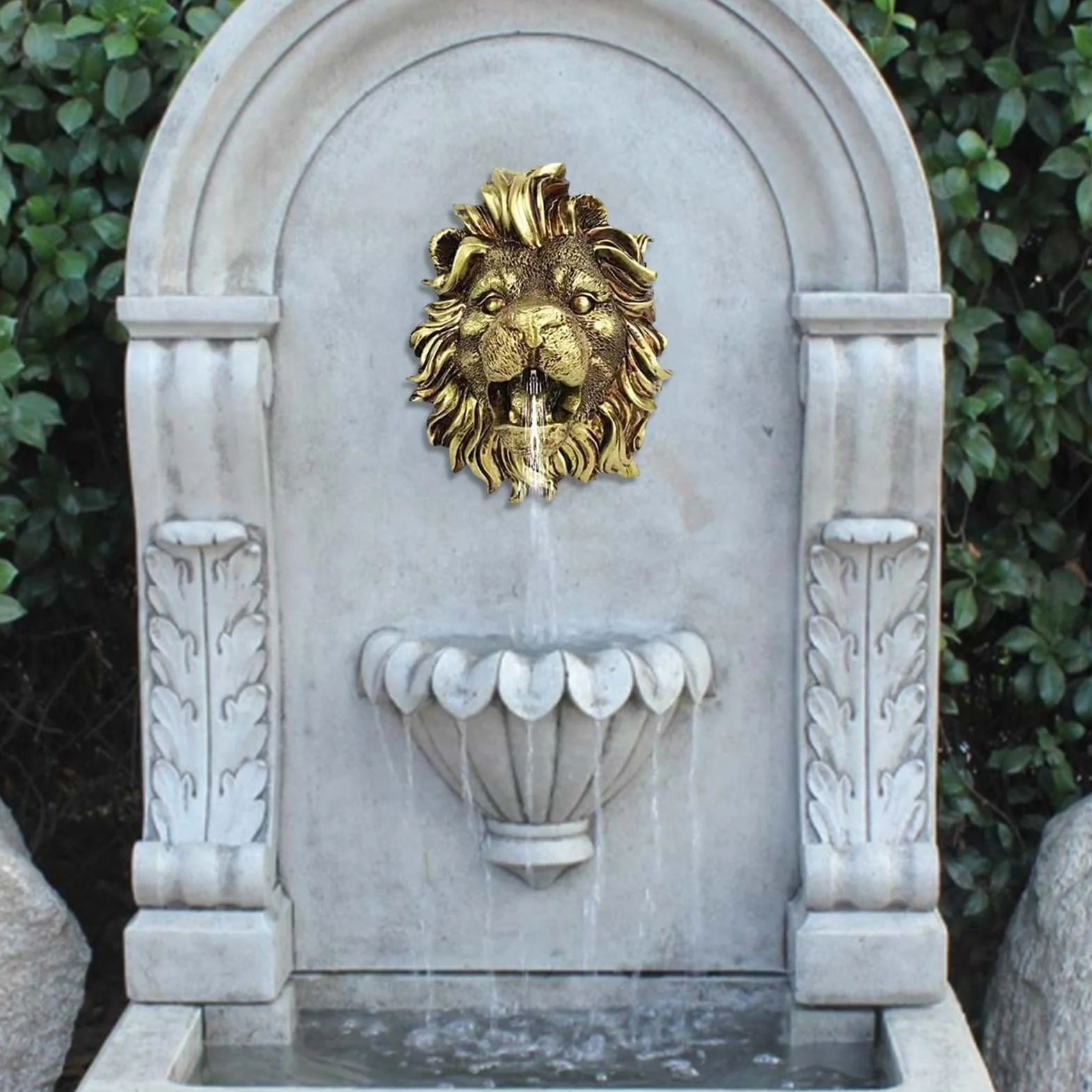 Caño Para Fuente, Escupitajo Rociador Con Adorno Dorado De León, Resina Natural Accesorio Para Estanque