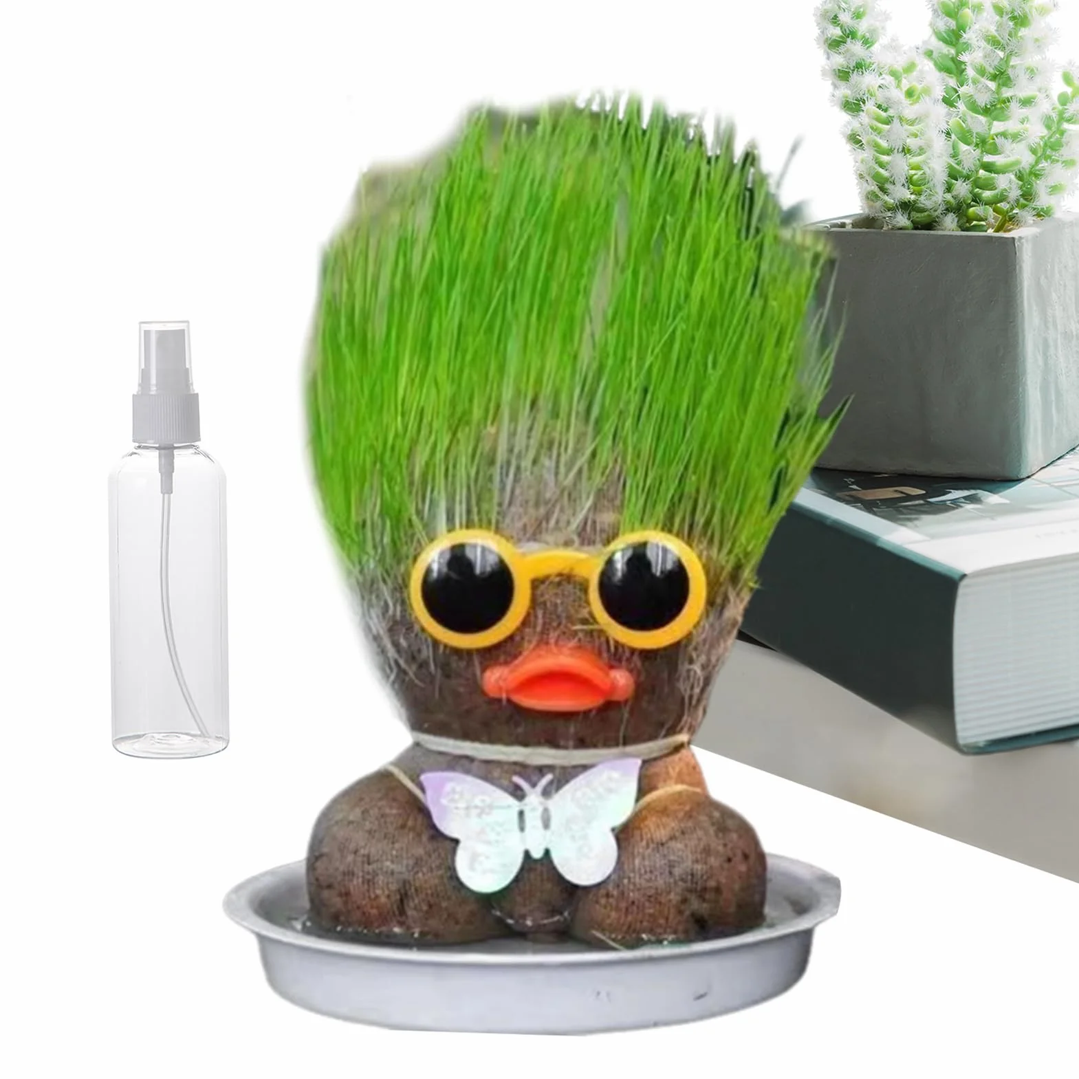 Muñeca De Hierba Kit Para Crecer Su Propio Cabello 10 Cm Decoración Educativa De Plantas