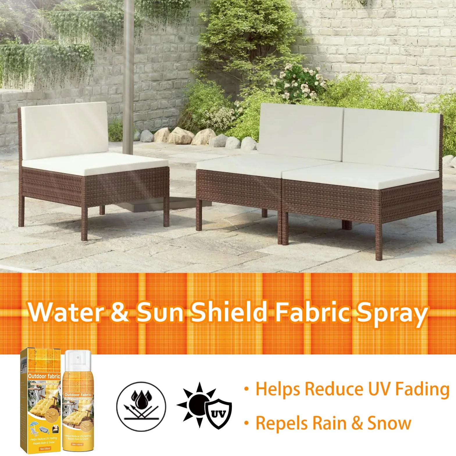 Protector de tela impermeable UV para muebles tapicería 100 ml paquete de 2