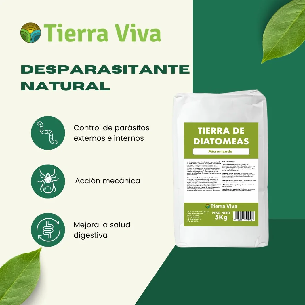 Tierra de Diatomeas Micronizada 5KG 100% Ecológico Sin Aditivos