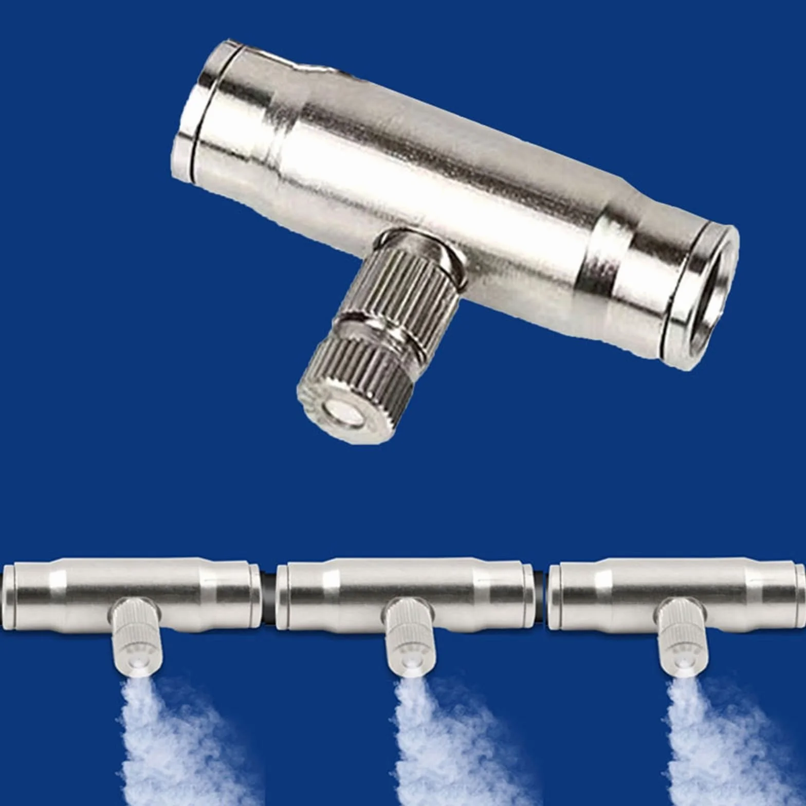 Paquete de 15 boquillas para sistema de nebulización de alta presión, boquillas de pulverización, boquillas de nebulización de latón lavables y antigoteo, conector rápido de interfaz de 3/8" (tamaño