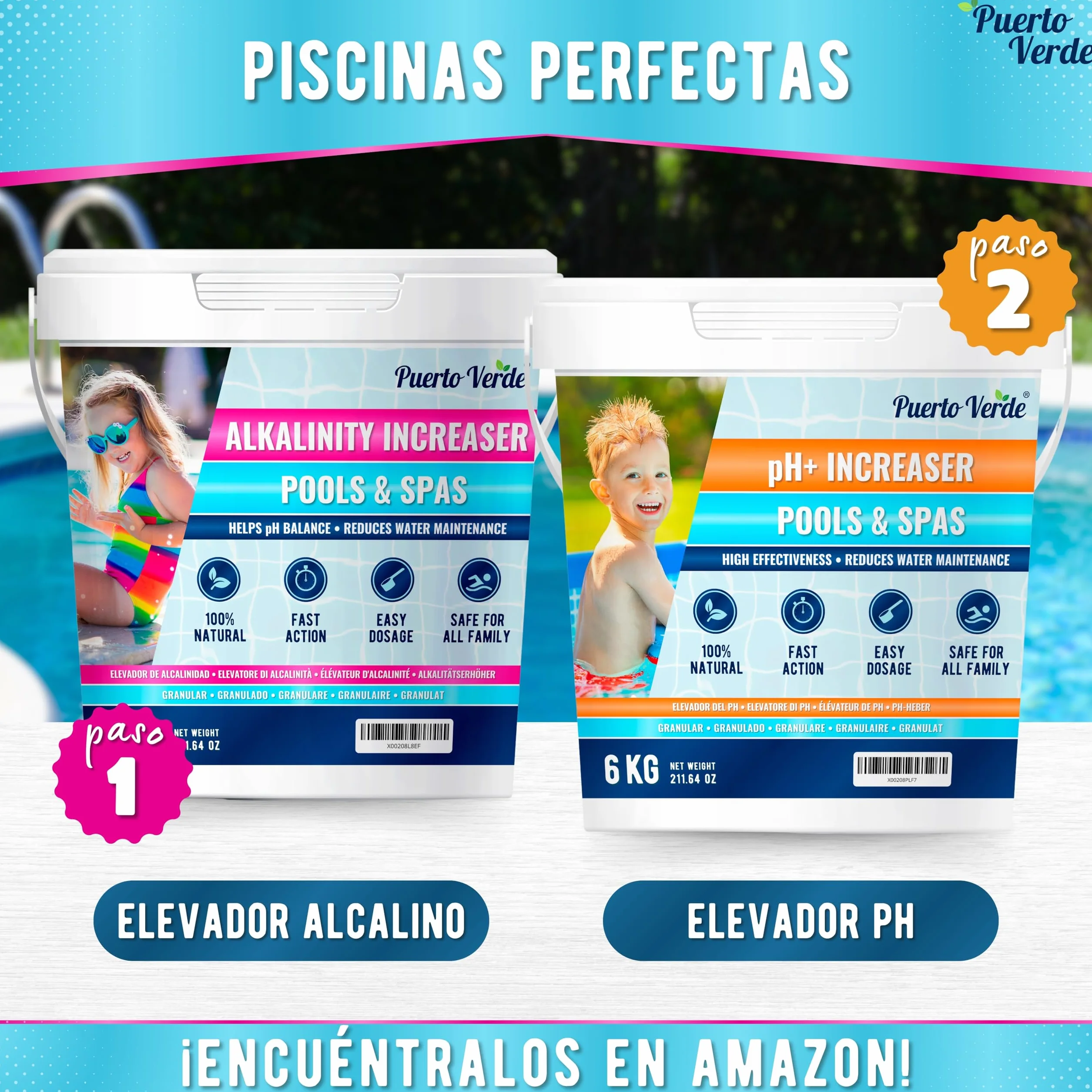 • Incrementador Alcalinidad Piscinas 6 Kg. Ajuste de Alcalinidad (TAC) y Equilibrio del pH. Apto para Hidromasajes y Spas. Formato Polvo Seguro para Toda la Familia. Producción Española.