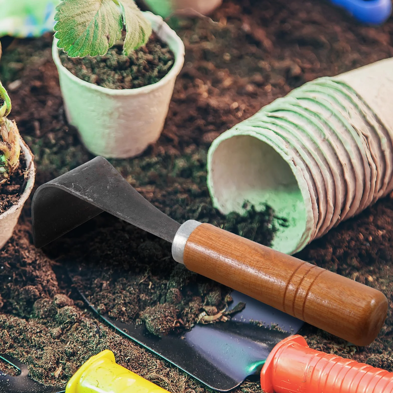 MAGICLULU Herramienta para Descortezar Árboles Mango de Madera y Acero, Cortador de Corteza Práctico y Ergonómico para Jardinería y Plantación de Verduras