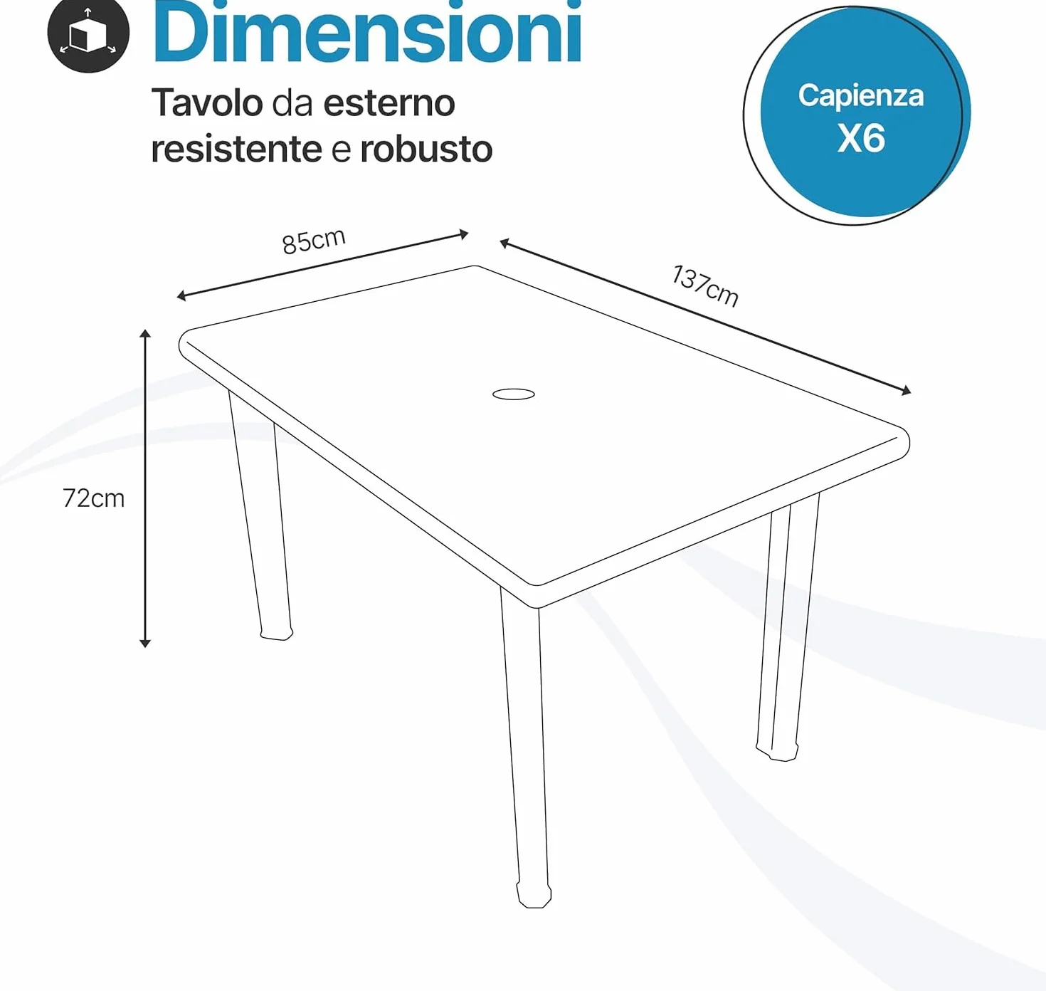 Tomaino - Juego de mesa y sillas de exterior de plástico de 6 plazas – 6 sillas con reposabrazos apilables y 1 mesa rectangular de jardín, terraza (antracita)