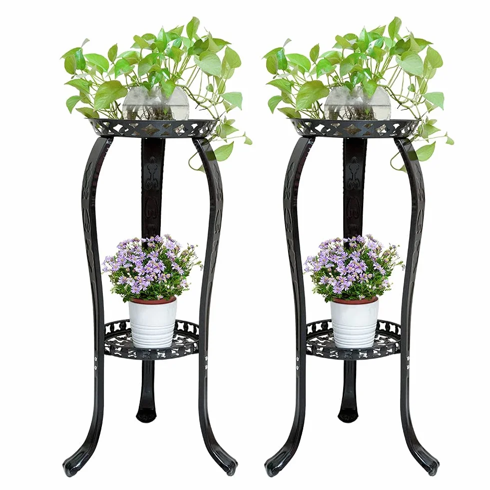 Soporte para Plantas Interior,Soporte de Flores Negro,Estante Plantas Exterior,estantería macetas Blanco,estantería macetas Jardin,Soporte Maceta,estanterias para Plantas de Interior