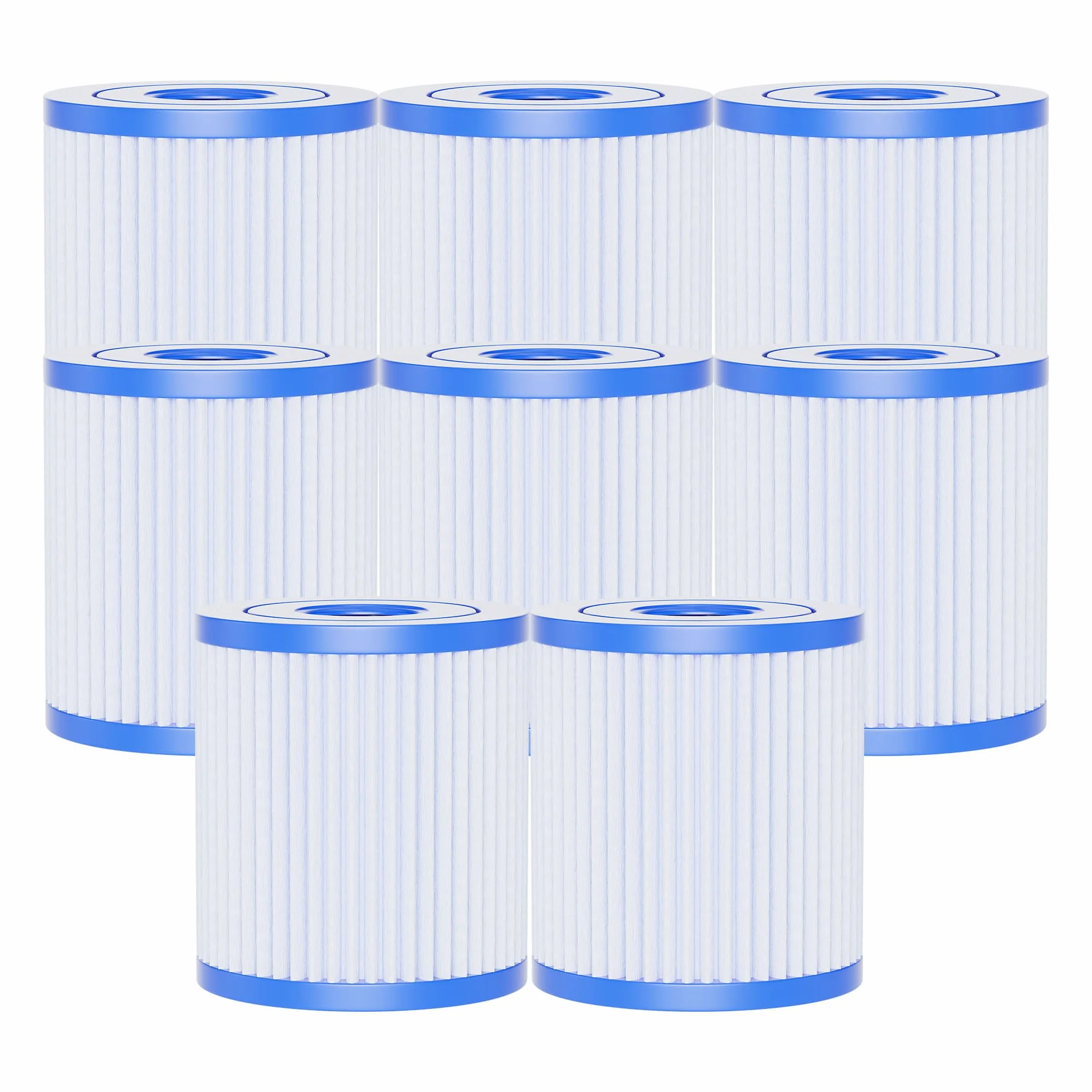 AQUALTRA Cartucho de Repuesto para Filtro de Piscina 29007E Tipo H, 330 GPH, 102mm x 92mm, 8 Piezas