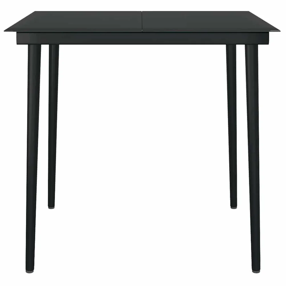 IKAYAA Mesa y 4 Sillas de Comedor Jardin Juego de Comedor de Exterior Mesa de Jardín con 4 Sillas Conjunto Jardin Exterior Ratán Sintético y Acero #2