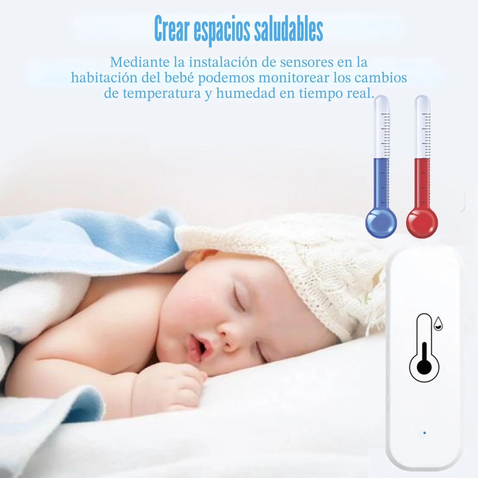 GERUI Termómetro Higrómetro WiFi Sensor Temperatura Humedad Digital Compatible Alexa Google