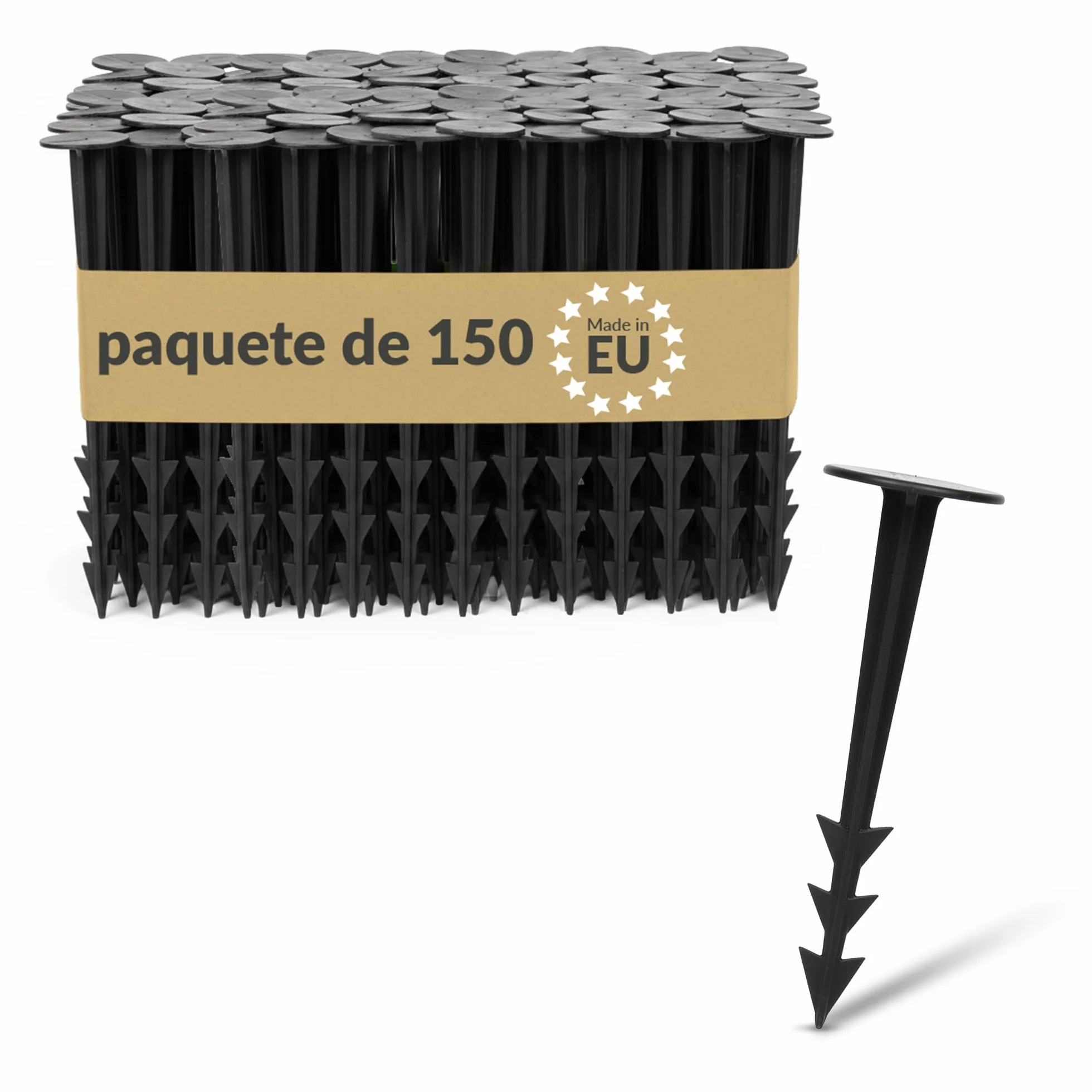 Anclaje de plástico 150 x piquetas de Tierra Resistentes a los Rayos UV, construcción Acanalada