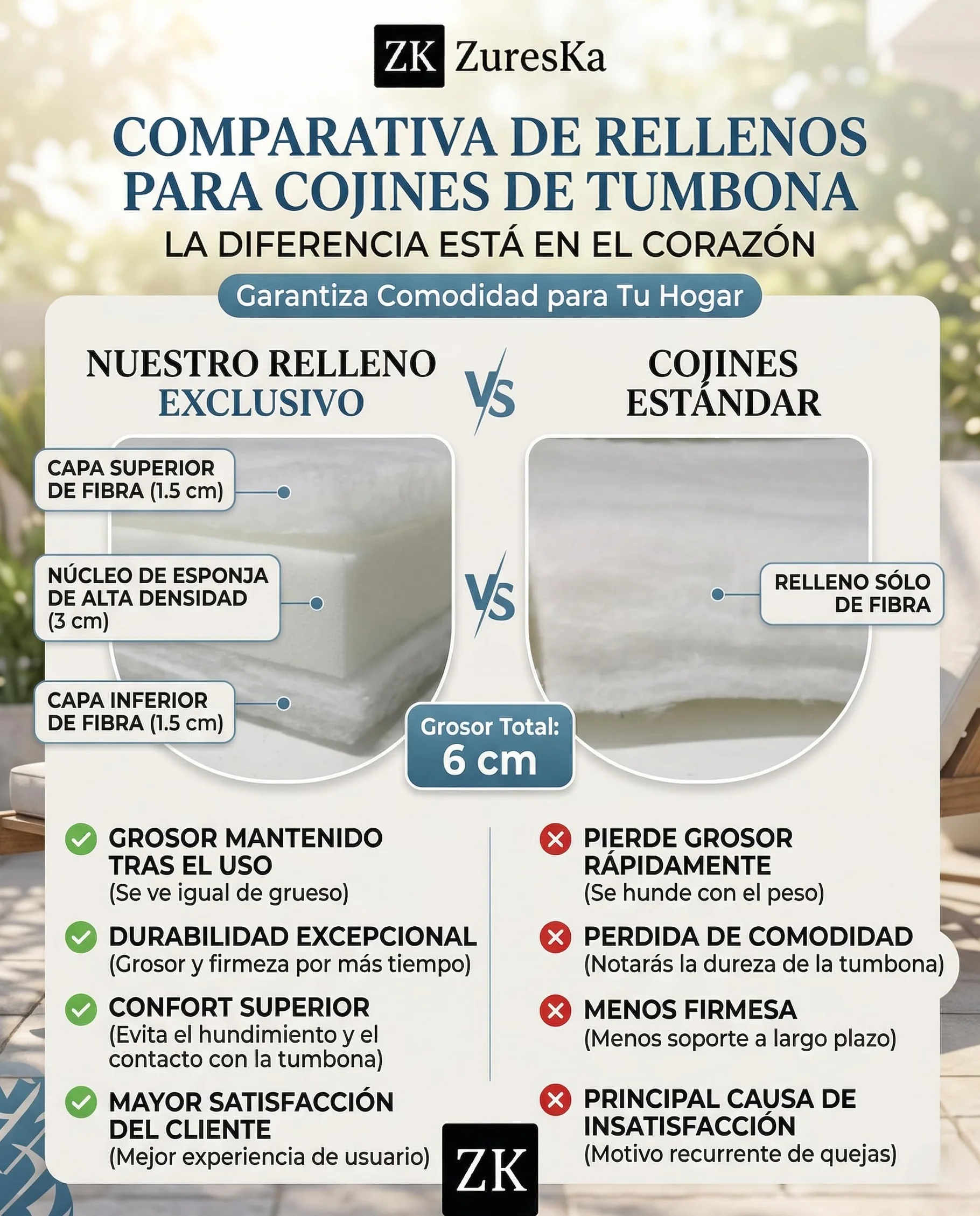 Cojín Tumbona Exterior 180x50x6 Pack 2 Desenfundable Lavable Blanco Crudo