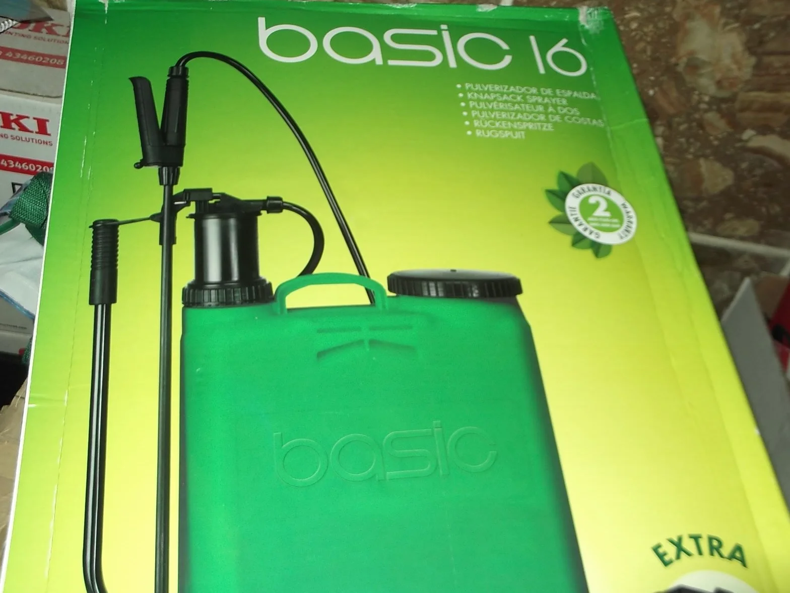 Basic 85947 - Pulverizador presión retenida, talla 16, color verde