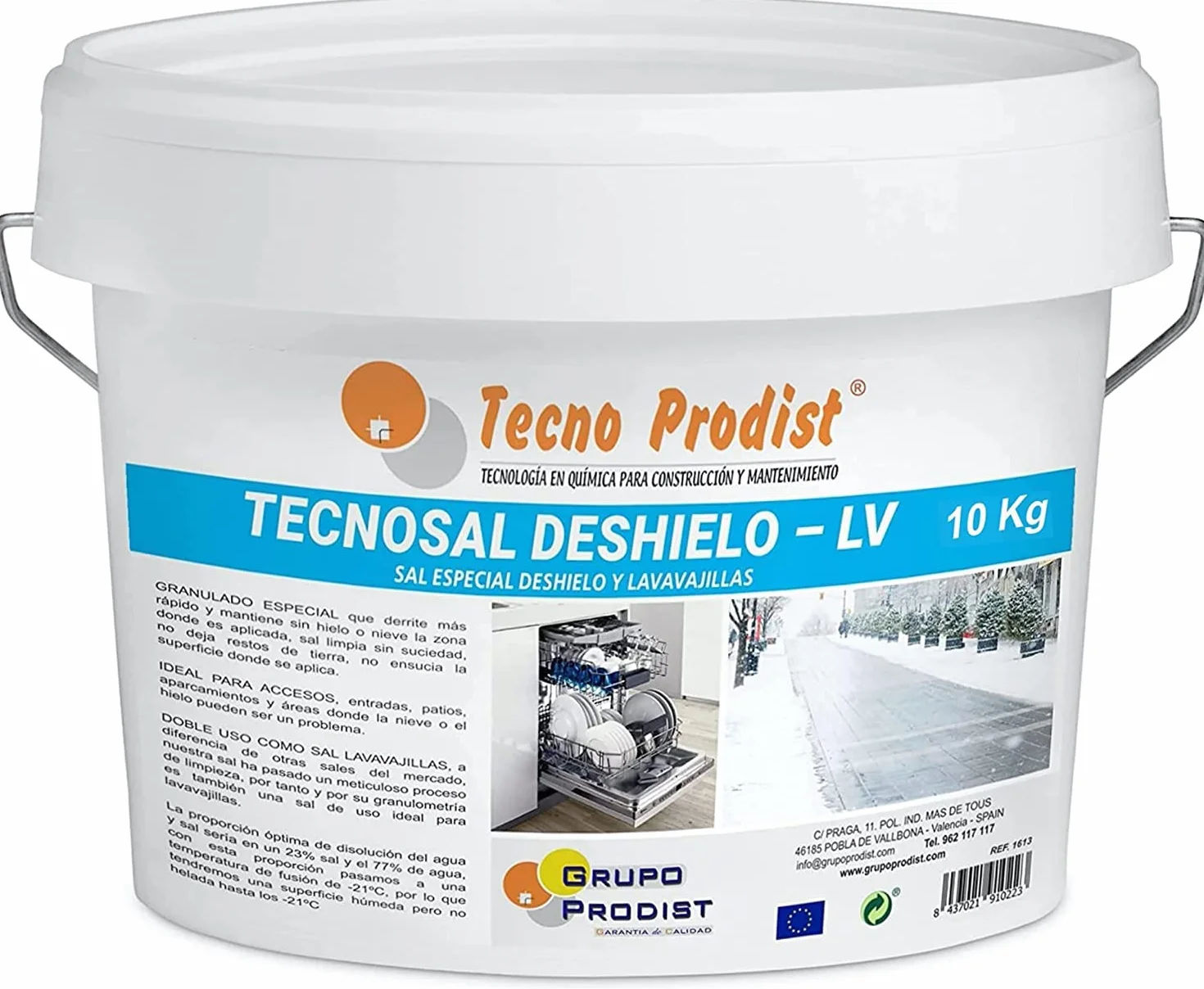 TECNOSAL DESHIELO (10 Kg) Sal Especial para Derretir Hielo y Nieve, Descongelación para Caminos, Entradas, Aparcamientos