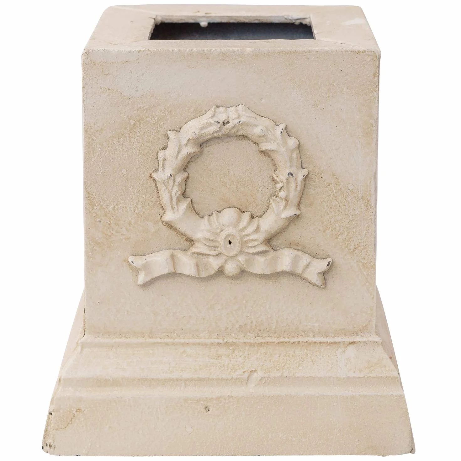 Base sólida Plataforma de jardín Hierro 20cm Estilo Antiguo Blanco