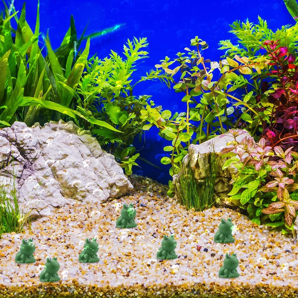 100 Piezas Figuras de Rana Pequeñas de Resina para Decoración de Jardín, Acuario y Macetas (Verde)